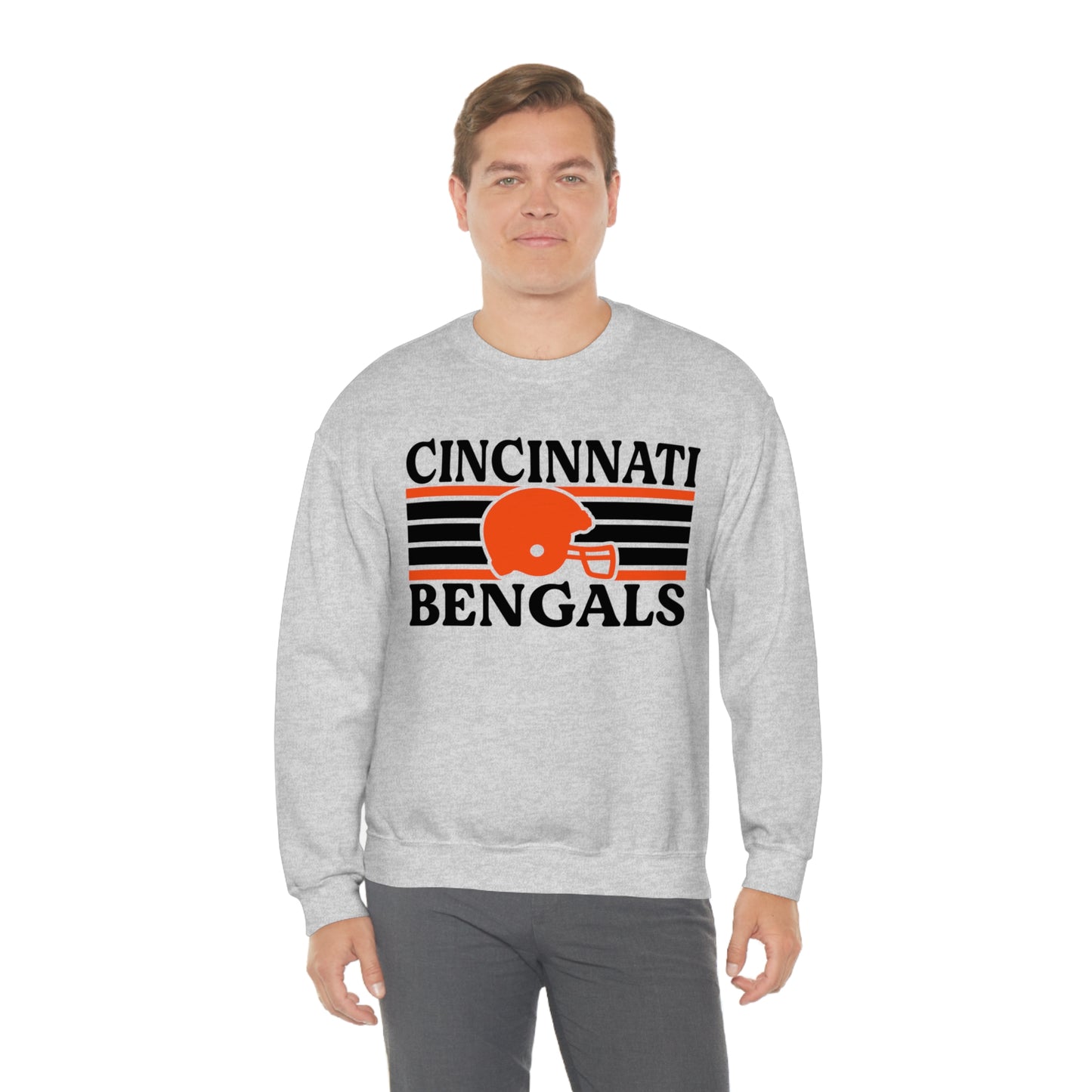Retro Style Cincinnati Football Unisex Heavy Blend Crewneck Sweatshirt