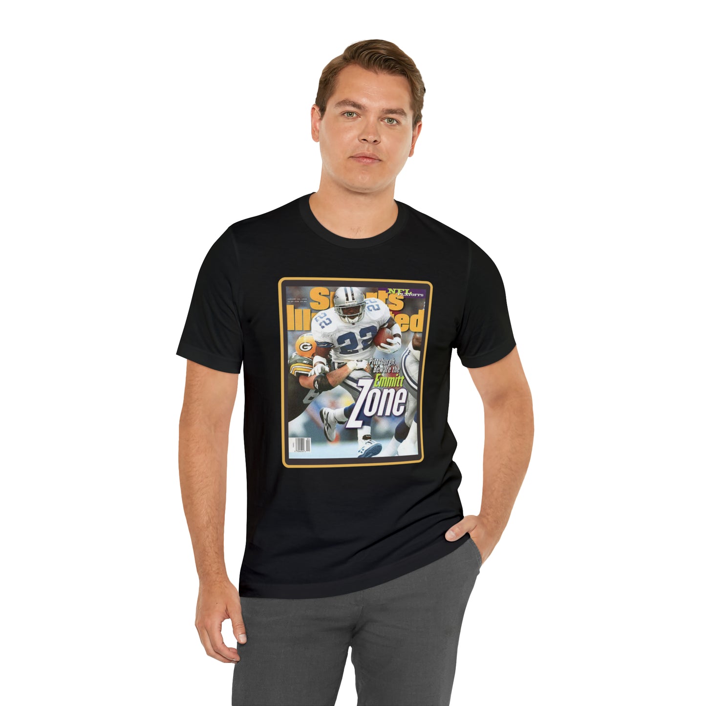 90s Throwback Dallas Cowboys Emmitt Smith Sports Illustrated Magazine Unisex Jersey Short Sleeve Tee