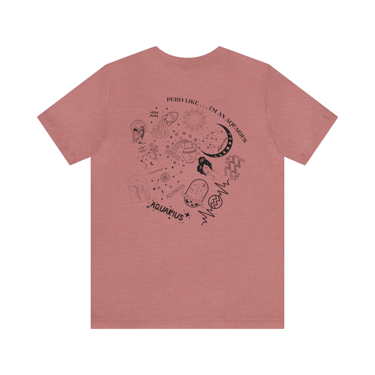 Zodiac Aquarius - Astrology Unisex Jersey Short Sleeve Tee Front/Back Print
