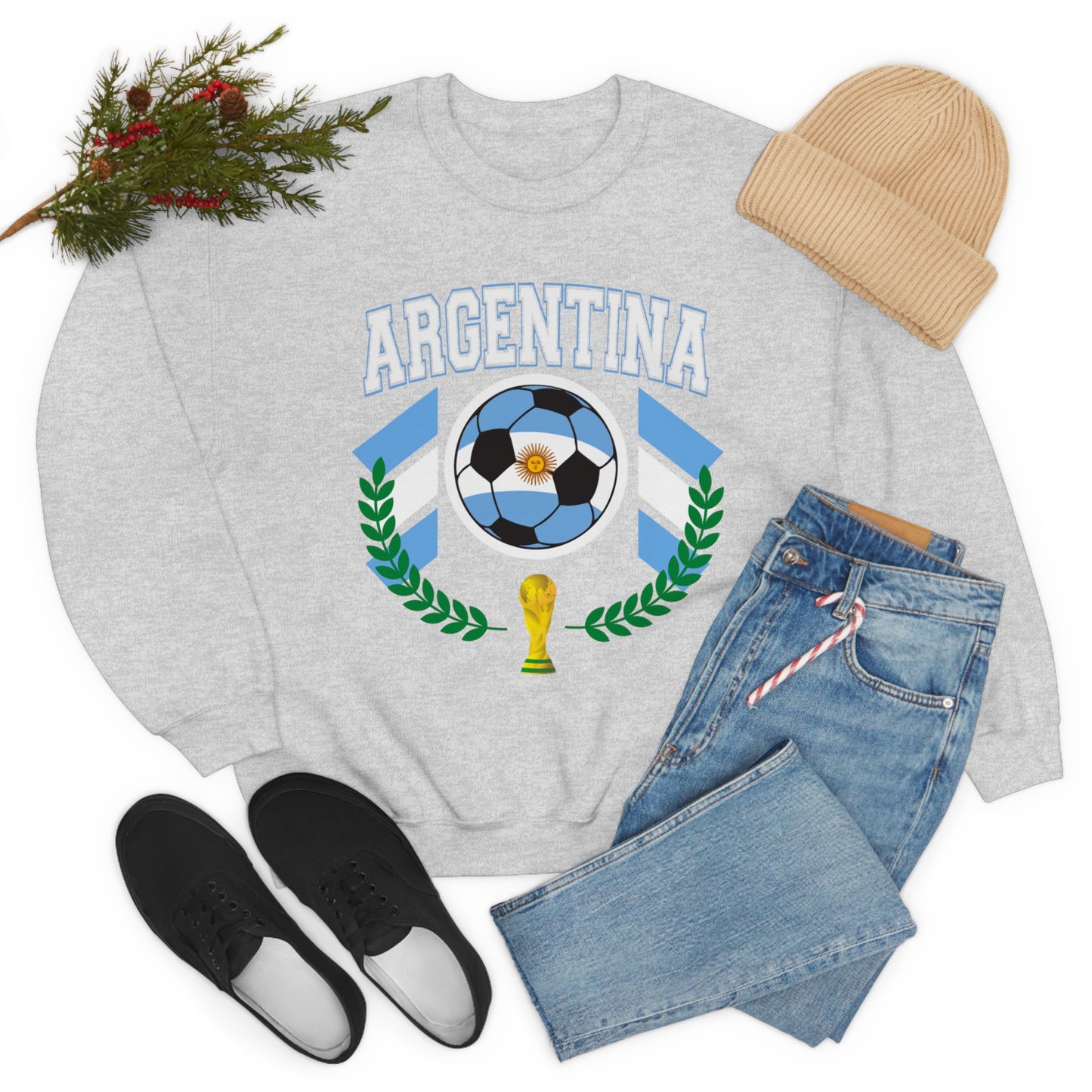 Argentina World Cup Soccer Unisex Heavy Blend Crewneck Sweatshirt