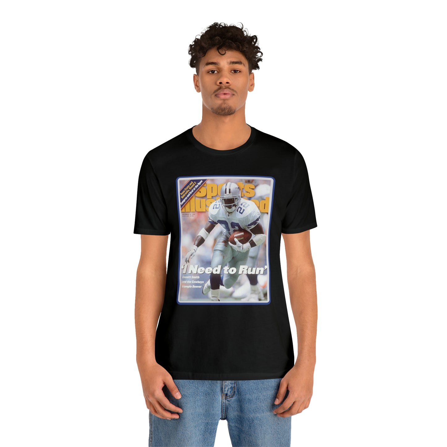 90s Throwback Dallas Cowboys Emmitt Smith v2 Sports Illustrated Magazine Unisex Jersey Short Sleeve Tee