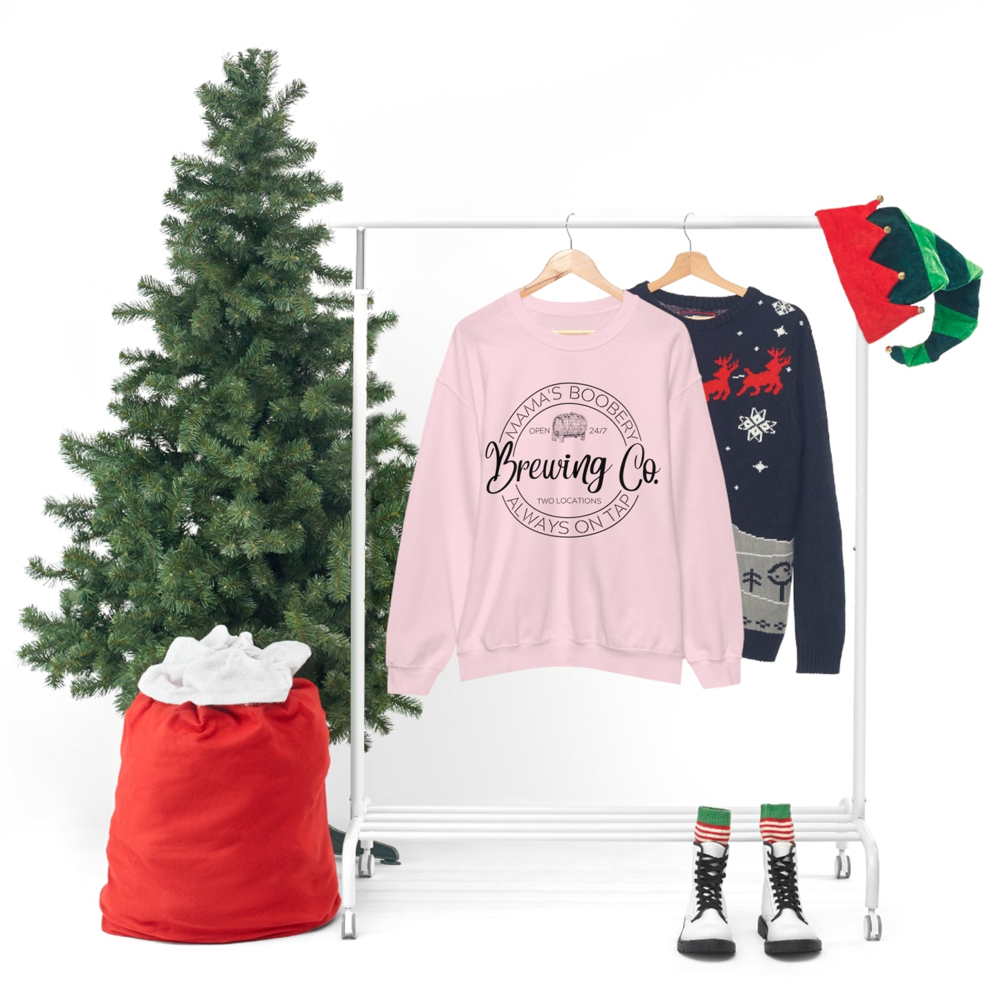 Moms Boobery Brewery Unisex DryBlend® Crewneck Sweatshirt