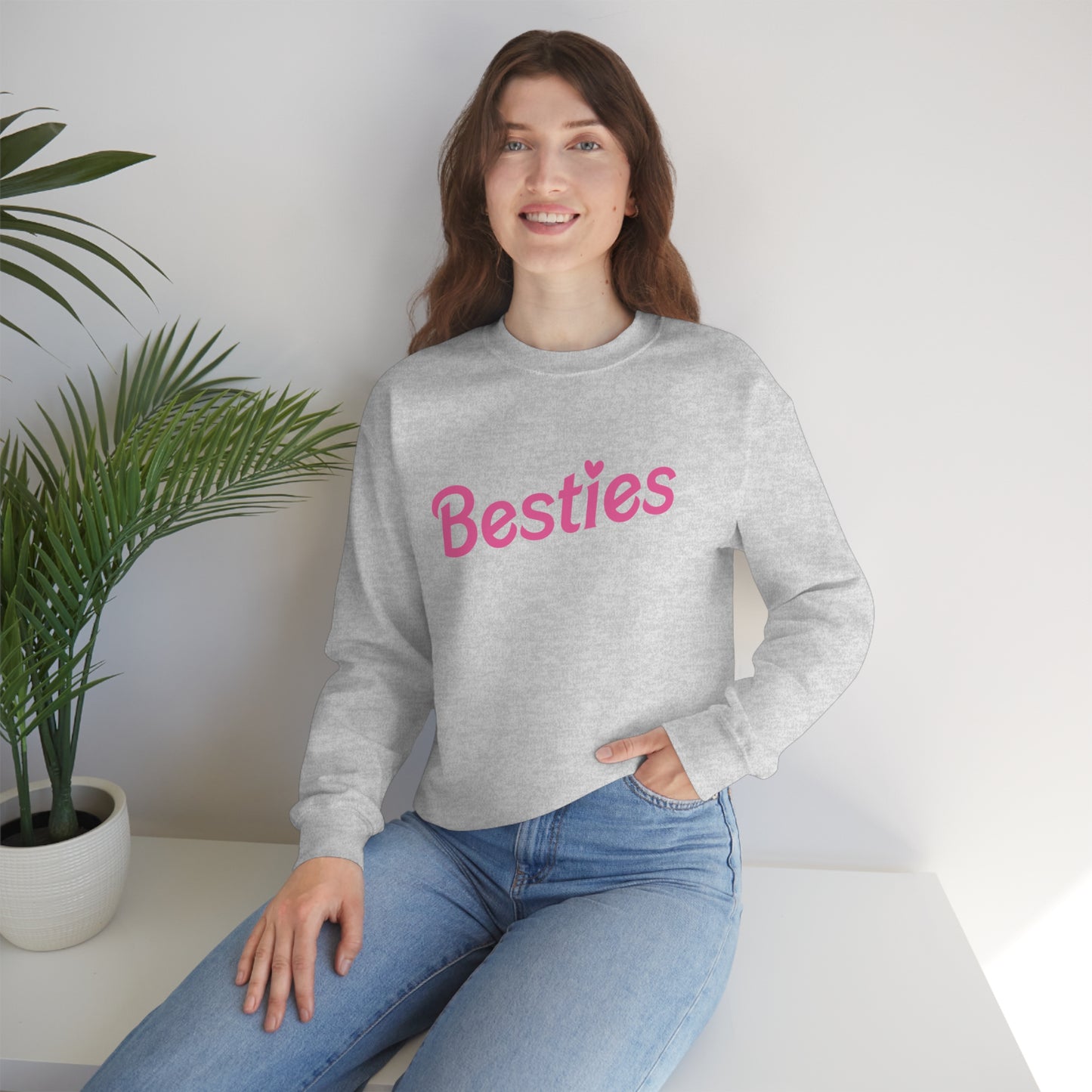 Besties Mommy & Me Matching Set Unisex DryBlend® Crewneck Sweatshirt
