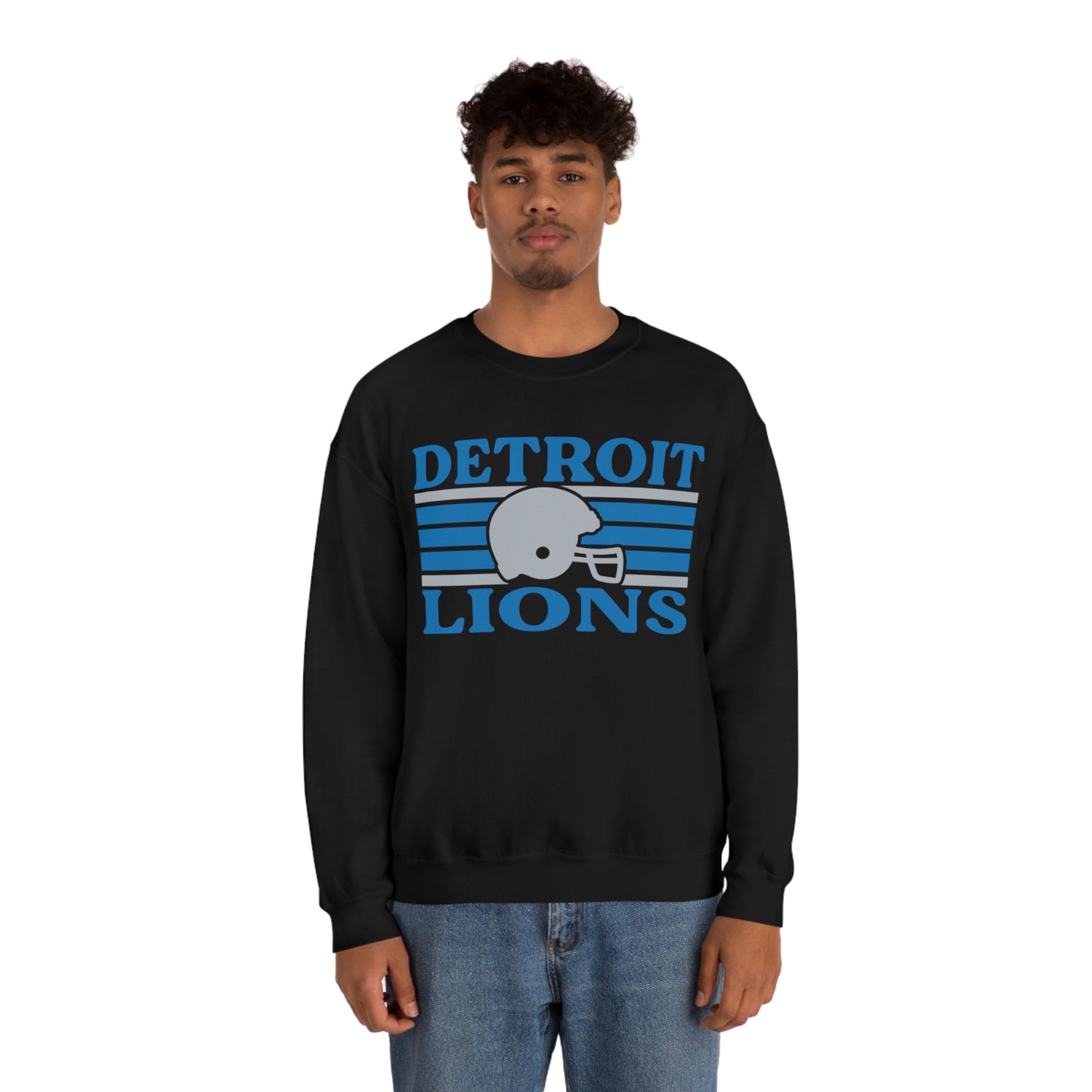 Retro Style Detroit Football Unisex Heavy Blend Crewneck Sweatshirt