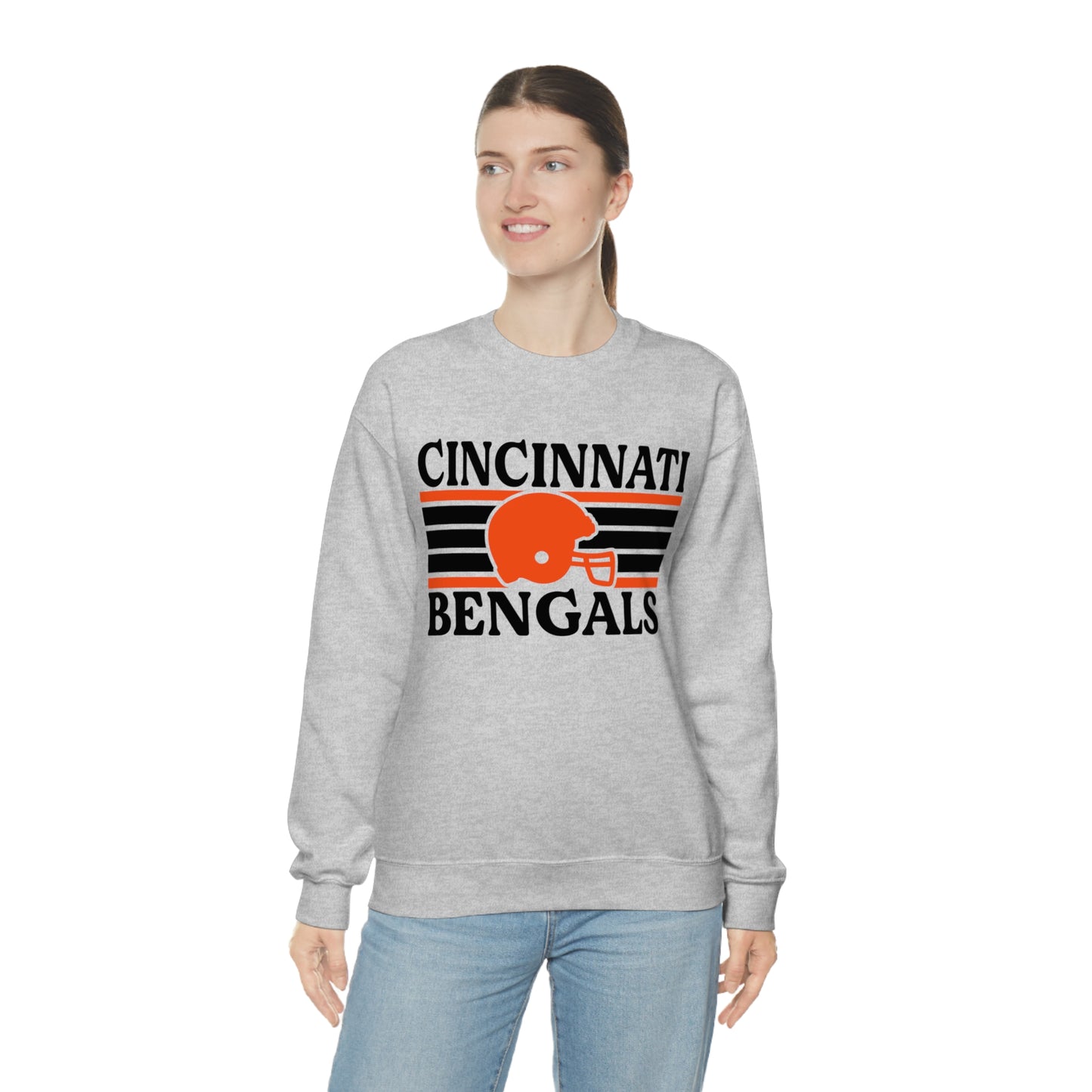 Retro Style Cincinnati Football Unisex Heavy Blend Crewneck Sweatshirt