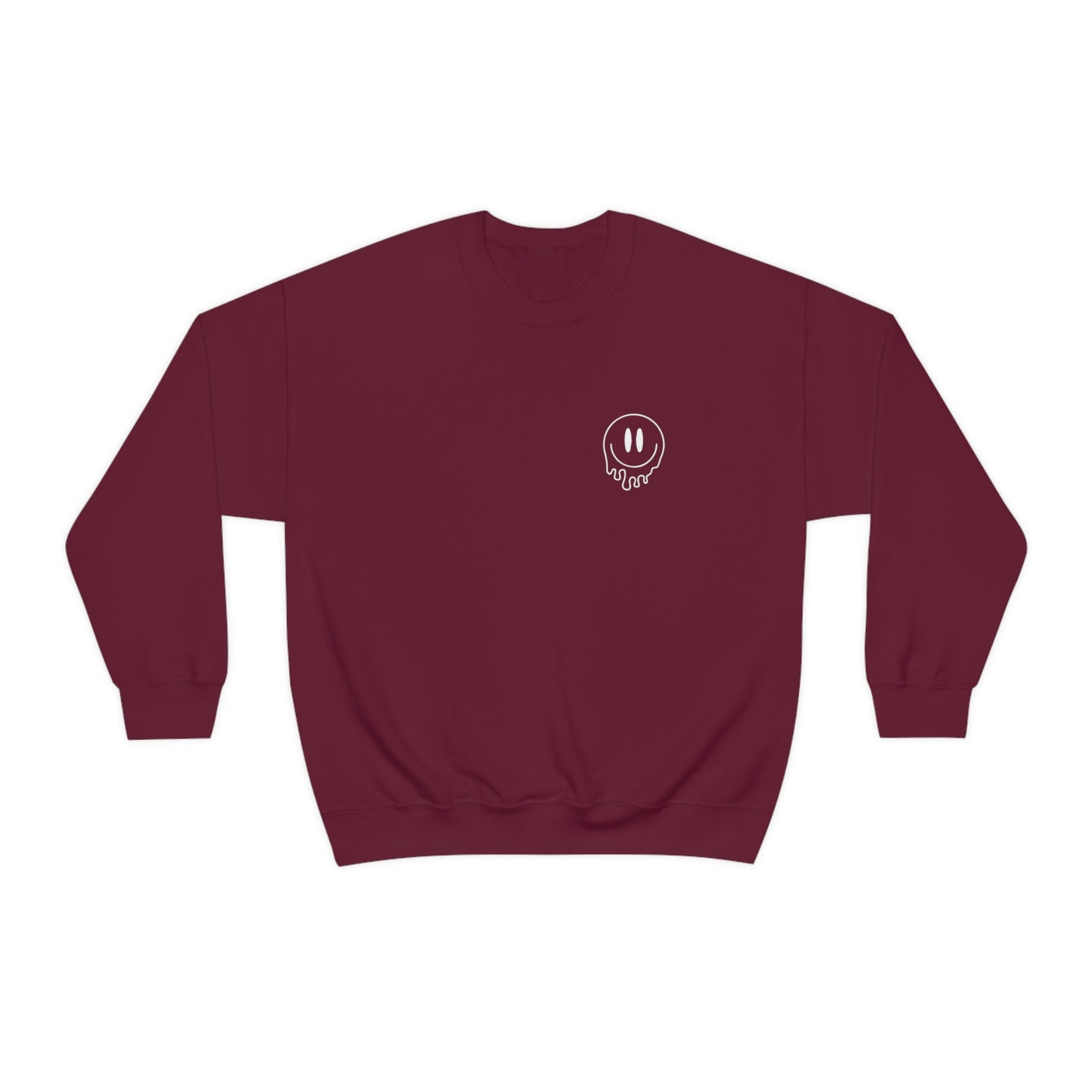 Melting Smiley Cool Moms Club Unisex DryBlend® Crewneck Sweatshirt Front/Back Print