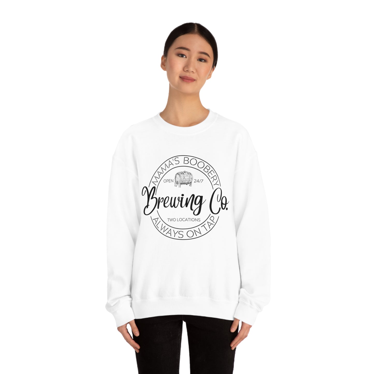 Moms Boobery Brewery Unisex DryBlend® Crewneck Sweatshirt