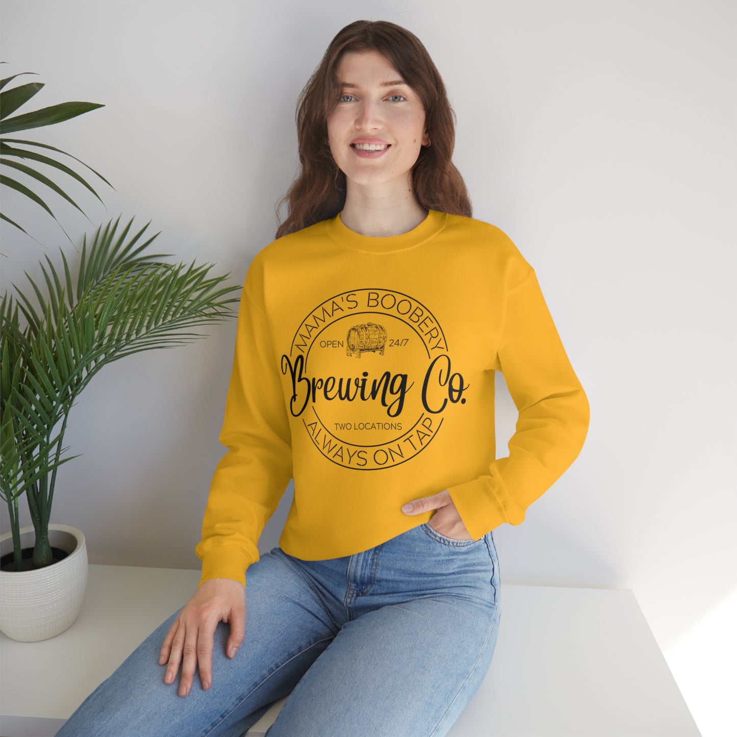 Moms Boobery Brewery Unisex DryBlend® Crewneck Sweatshirt