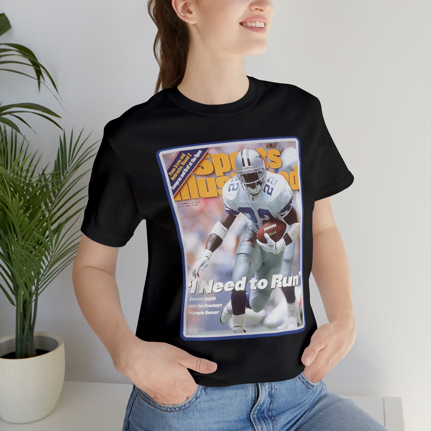 90s Throwback Dallas Cowboys Emmitt Smith v2 Sports Illustrated Magazine Unisex Jersey Short Sleeve Tee