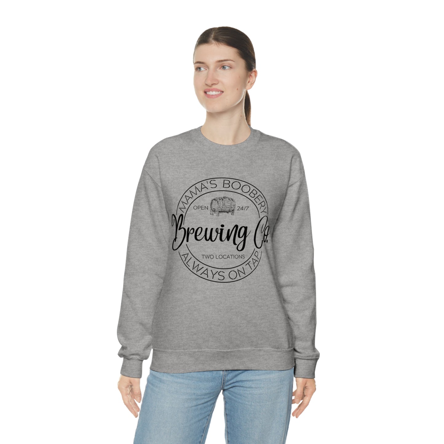 Moms Boobery Brewery Unisex DryBlend® Crewneck Sweatshirt