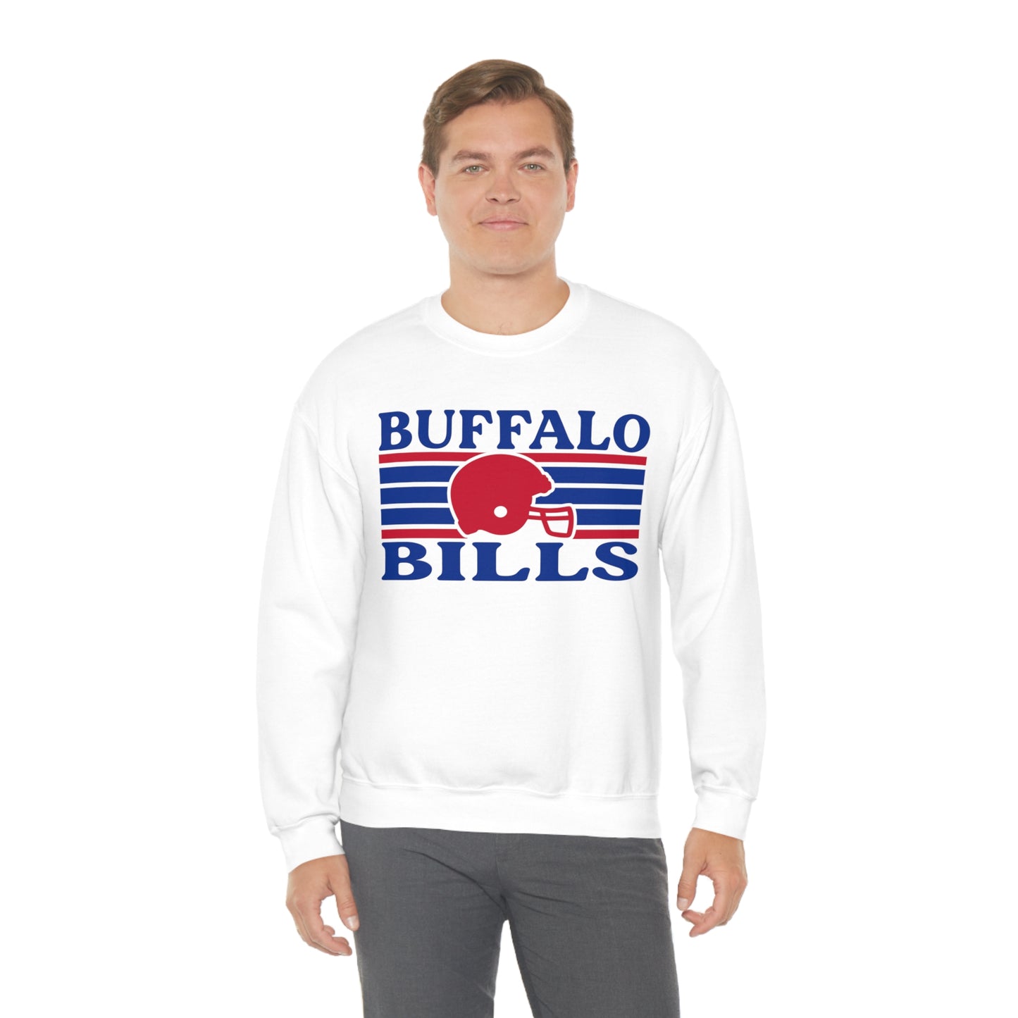 Retro Style Buffalo Football Unisex Heavy Blend Crewneck Sweatshirt
