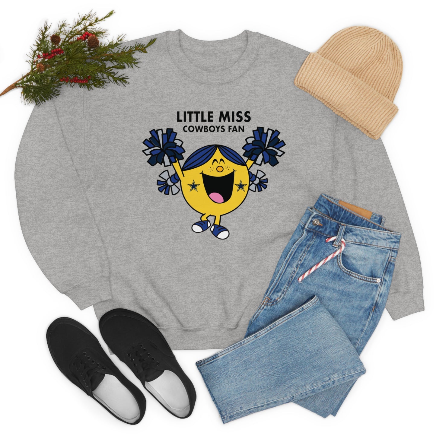 Little Miss Dallas Cowboys Unisex Heavy Blend Crewneck Sweatshirt