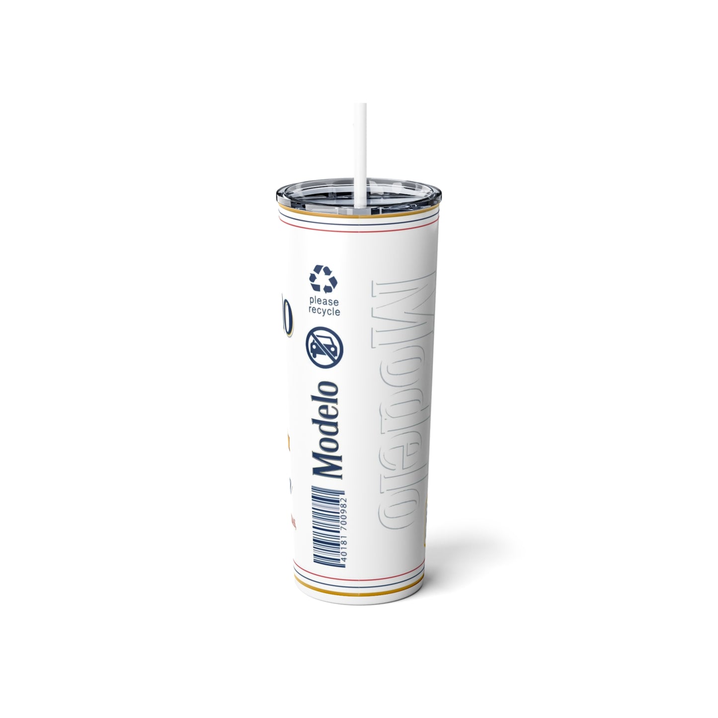 El Padrino Skinny Steel Tumbler with Straw, 20oz