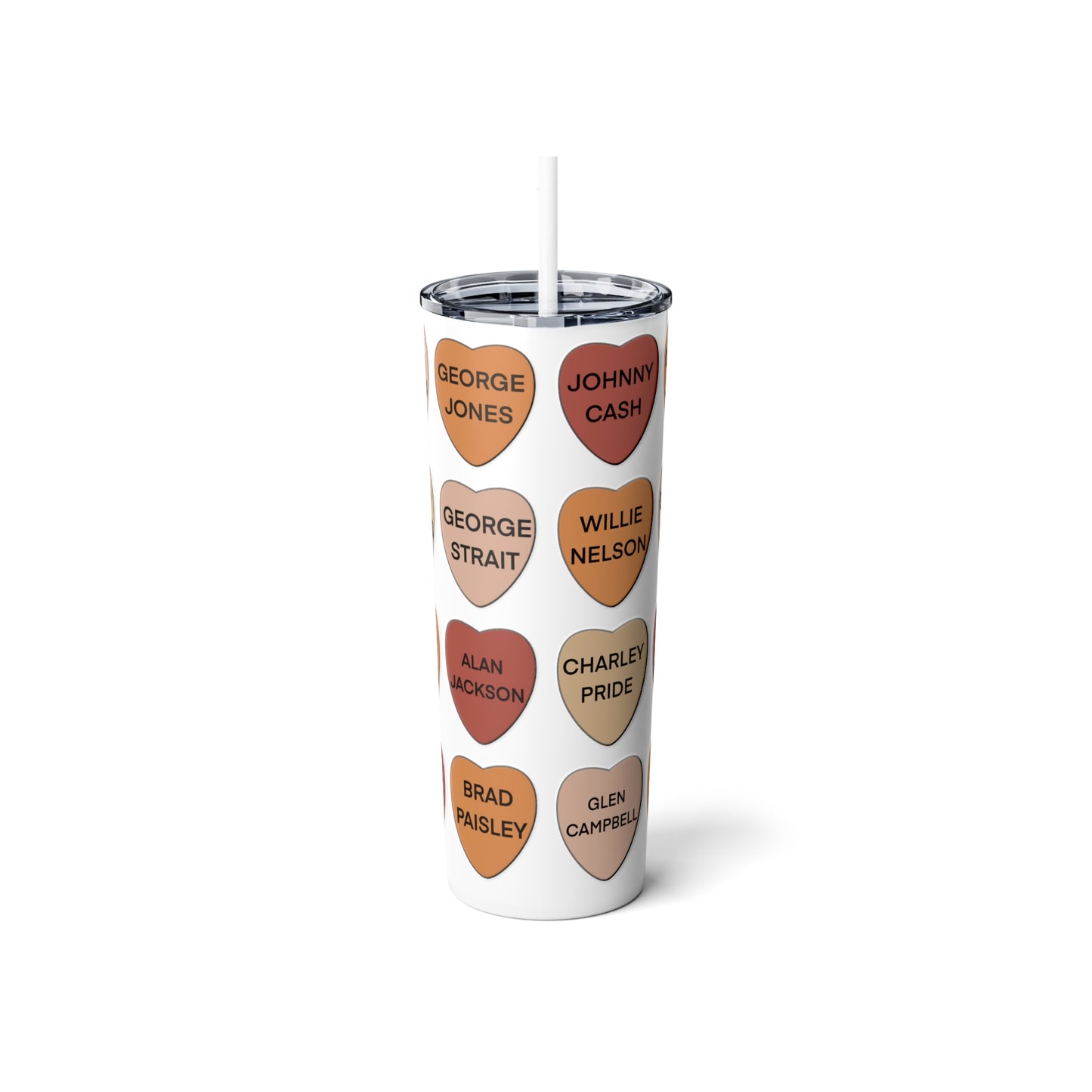 Classic Country Singers Steel Tumbler with Straw, 20oz