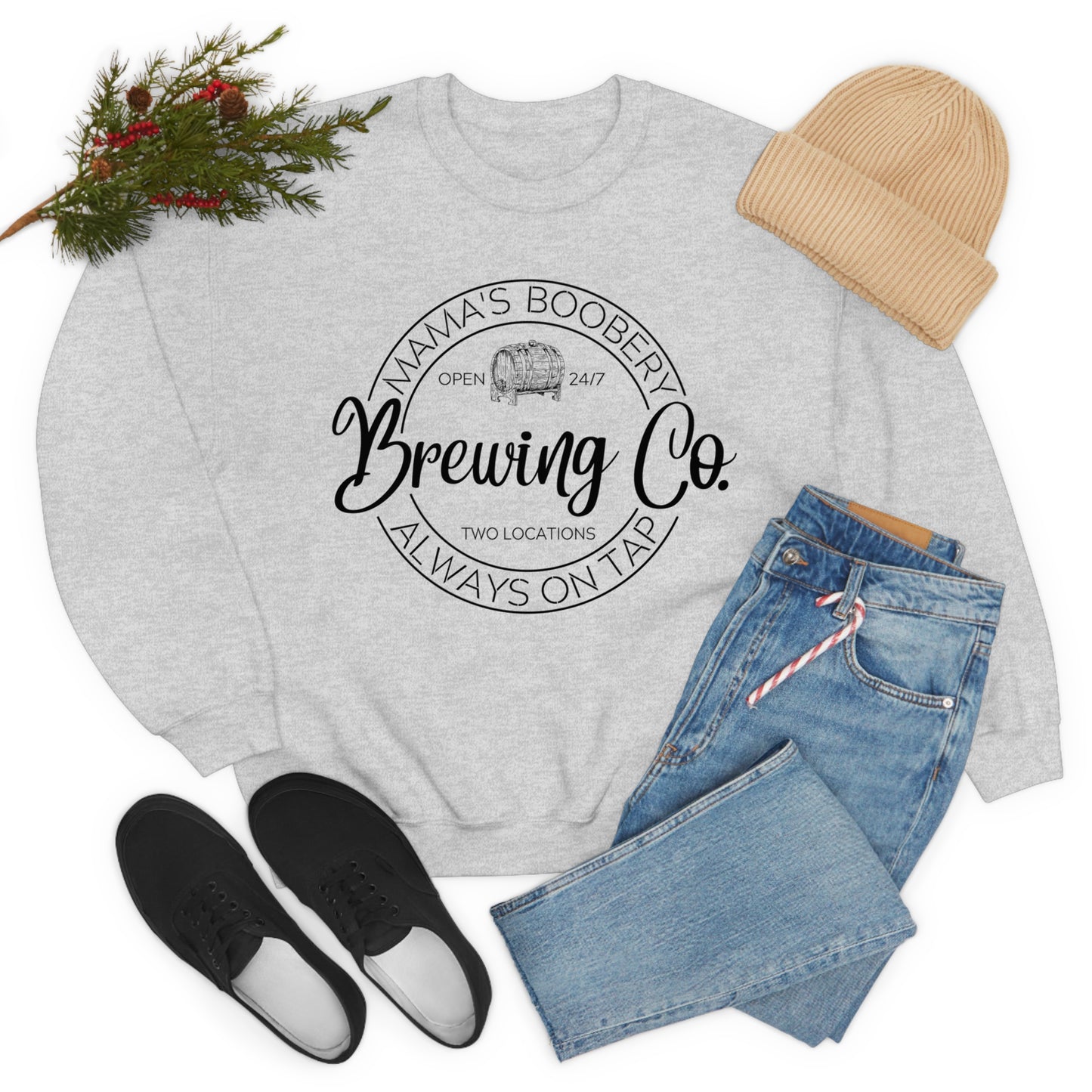 Moms Boobery Brewery Unisex DryBlend® Crewneck Sweatshirt