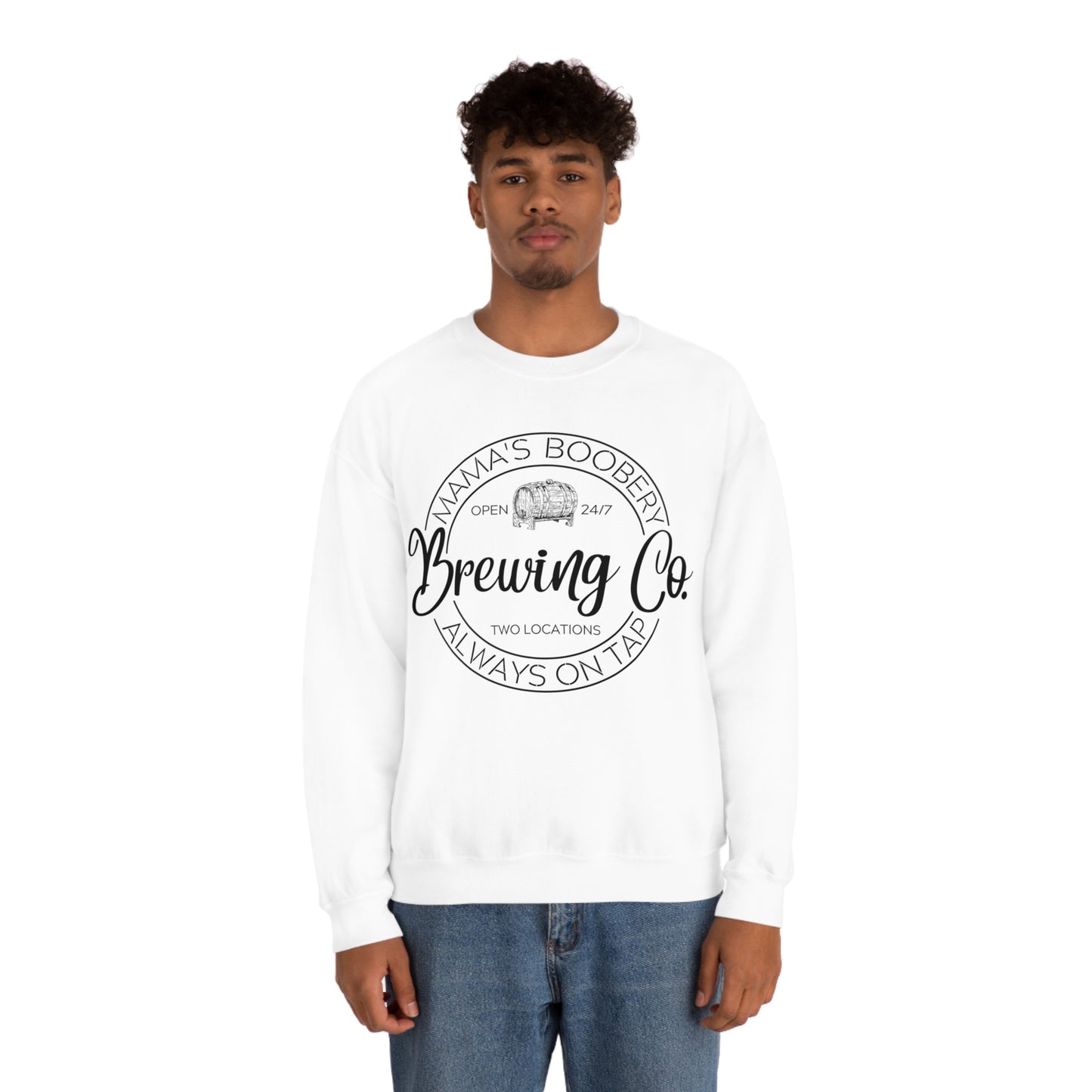 Moms Boobery Brewery Unisex DryBlend® Crewneck Sweatshirt