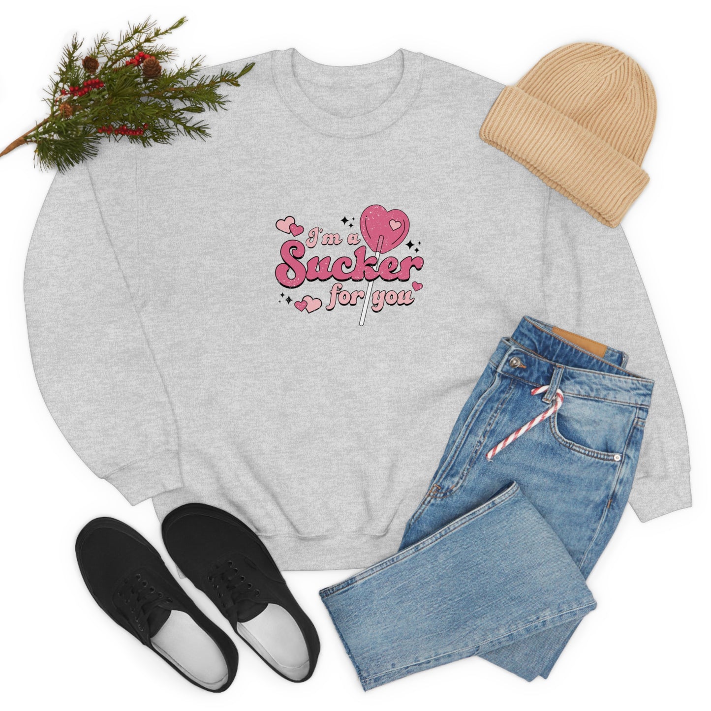 Sucker For You Valentines Day Unisex Heavy Blend Crewneck Sweatshirt