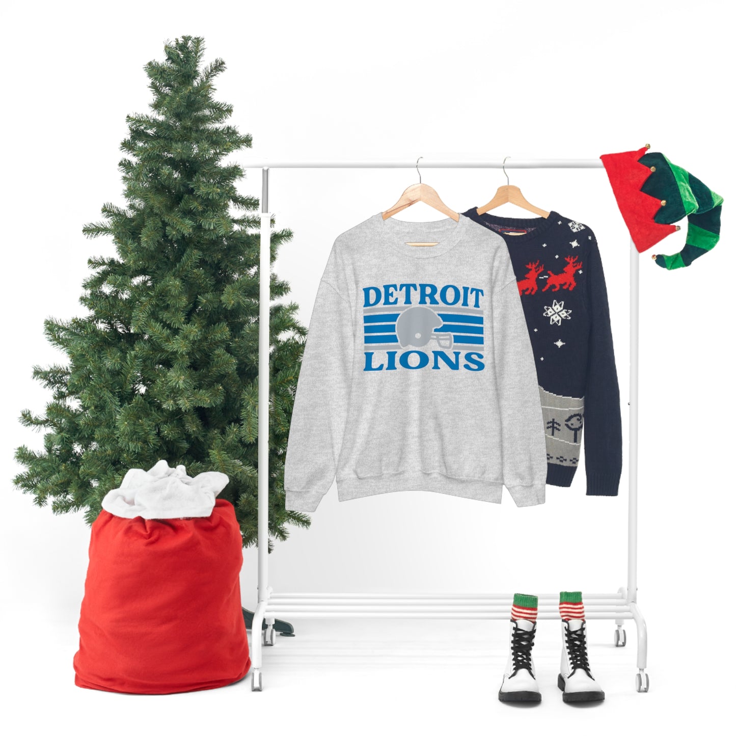 Retro Style Detroit Football Unisex Heavy Blend Crewneck Sweatshirt