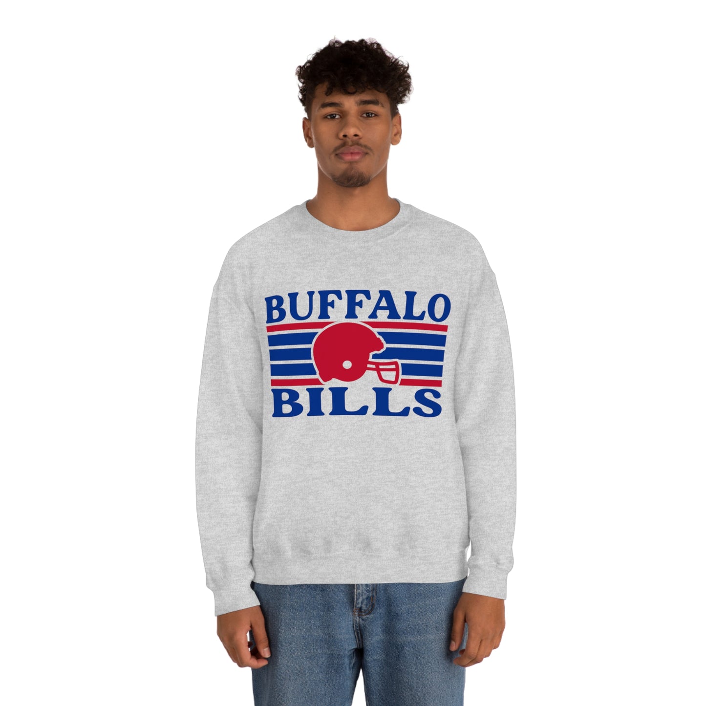 Retro Style Buffalo Football Unisex Heavy Blend Crewneck Sweatshirt