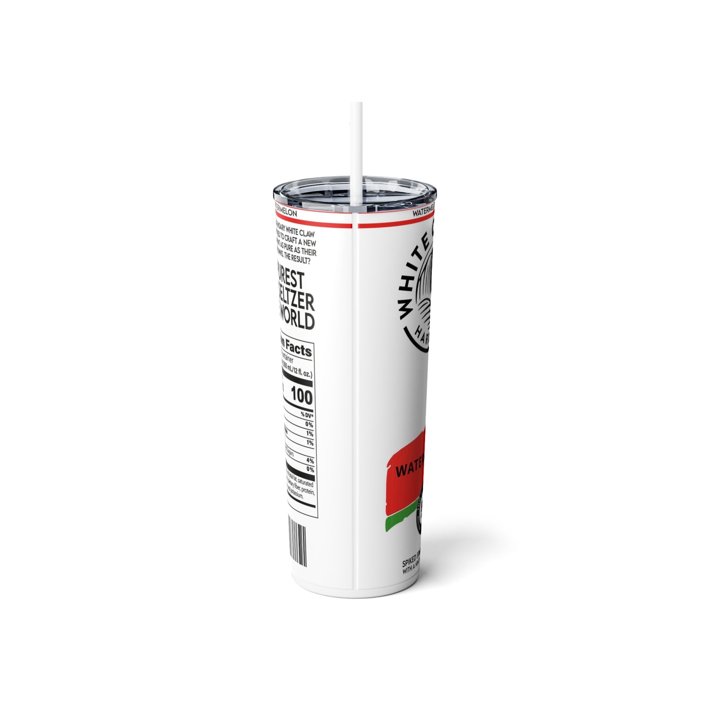 Seltzer Inspired Skinny Steel Tumbler with Straw, 20oz