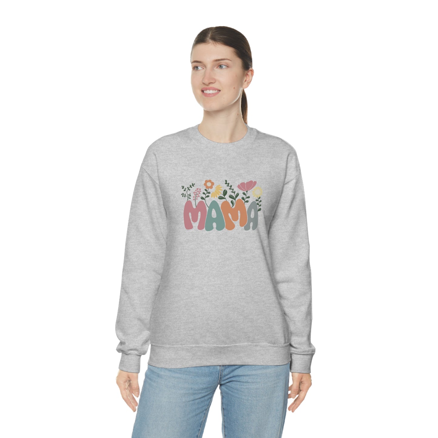 Mama Floral Unisex DryBlend® Crewneck Sweatshirt