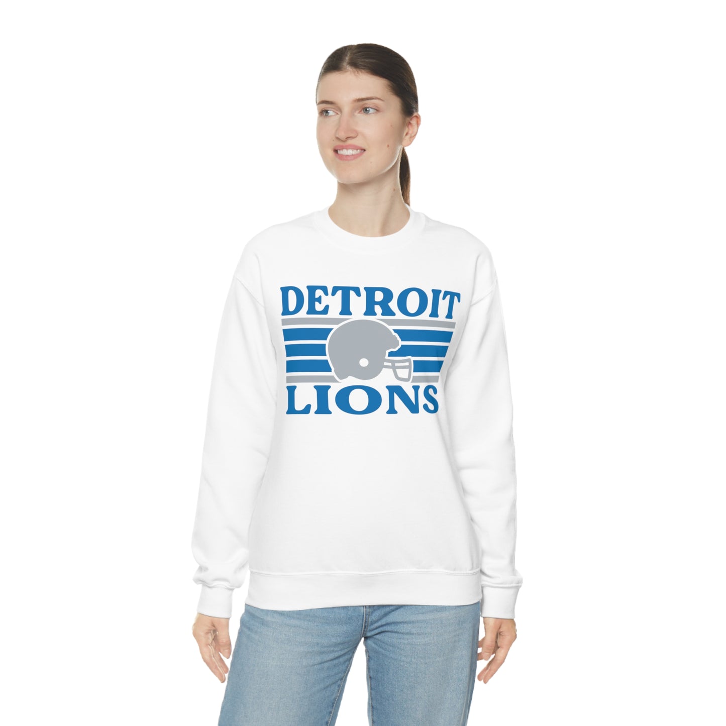 Retro Style Detroit Football Unisex Heavy Blend Crewneck Sweatshirt