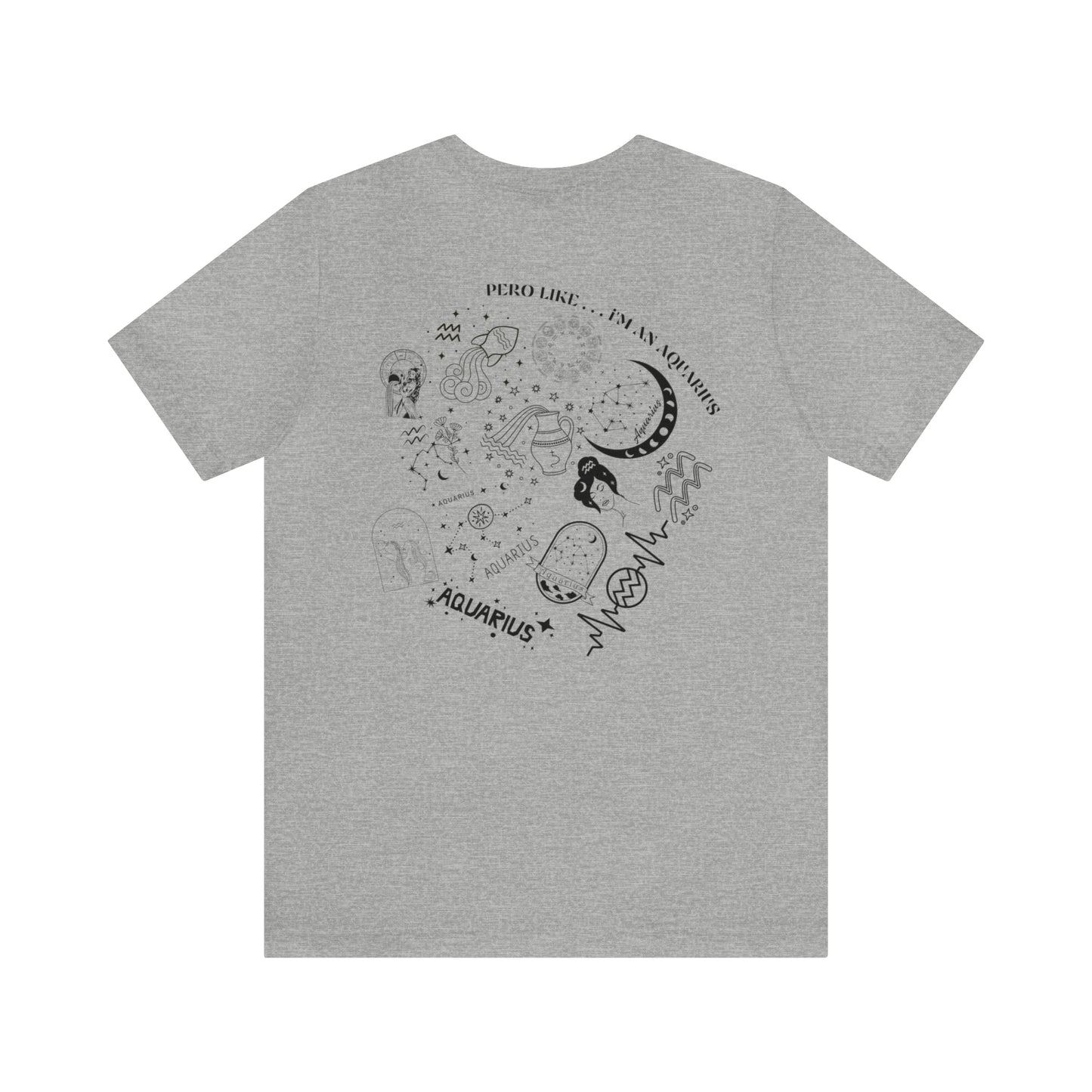 Zodiac Aquarius - Astrology Unisex Jersey Short Sleeve Tee Front/Back Print