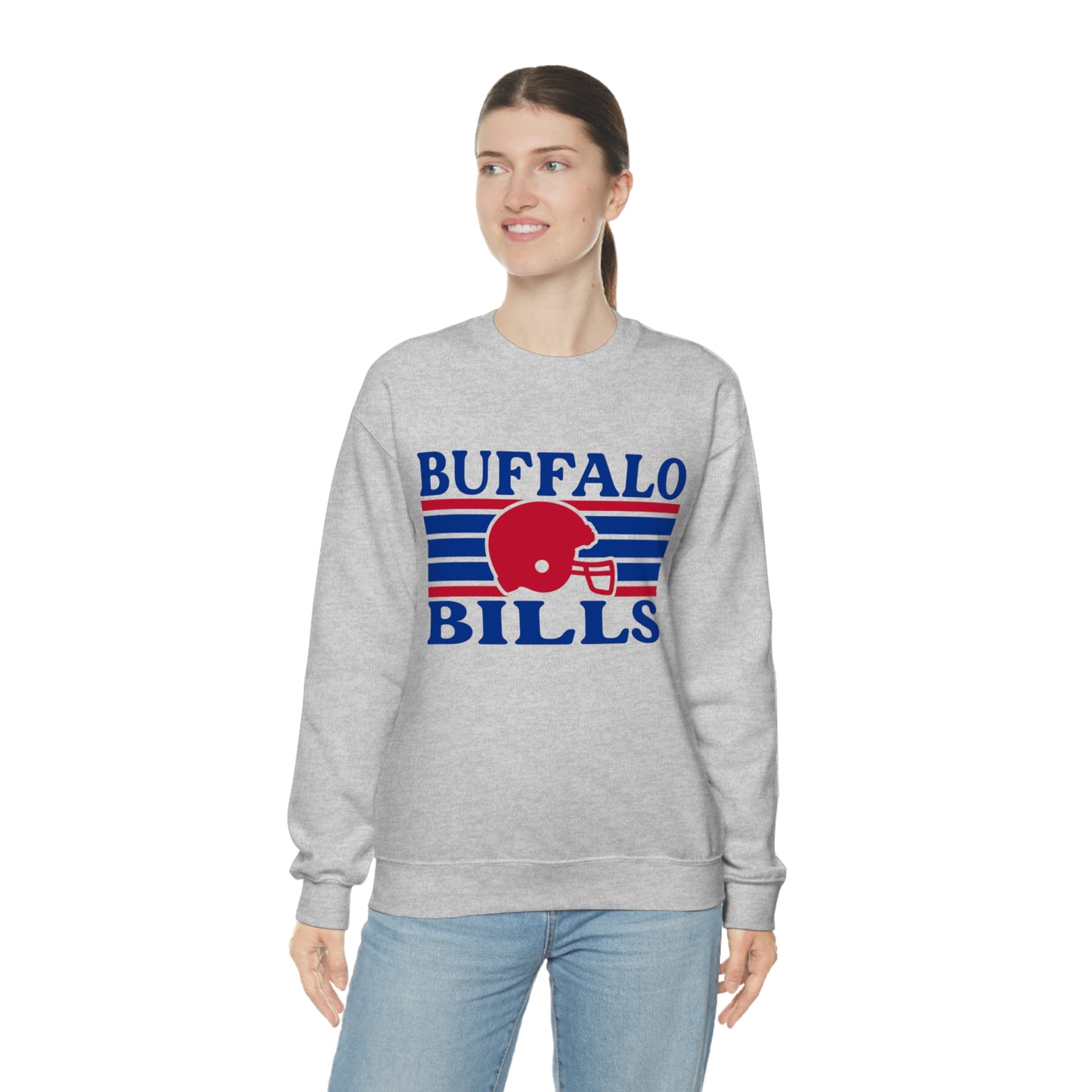 Retro Style Buffalo Football Unisex Heavy Blend Crewneck Sweatshirt