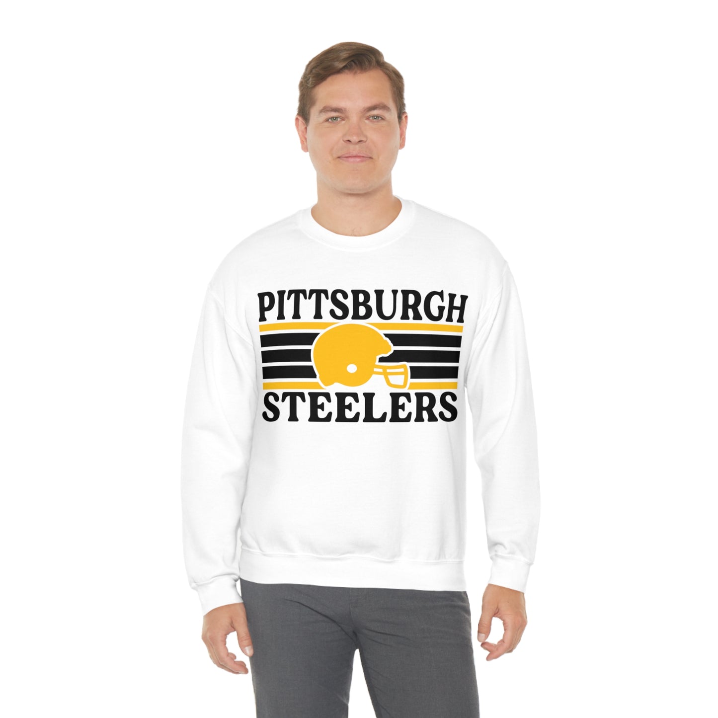 Retro Style Pittsburgh Football Unisex Heavy Blend Crewneck Sweatshirt