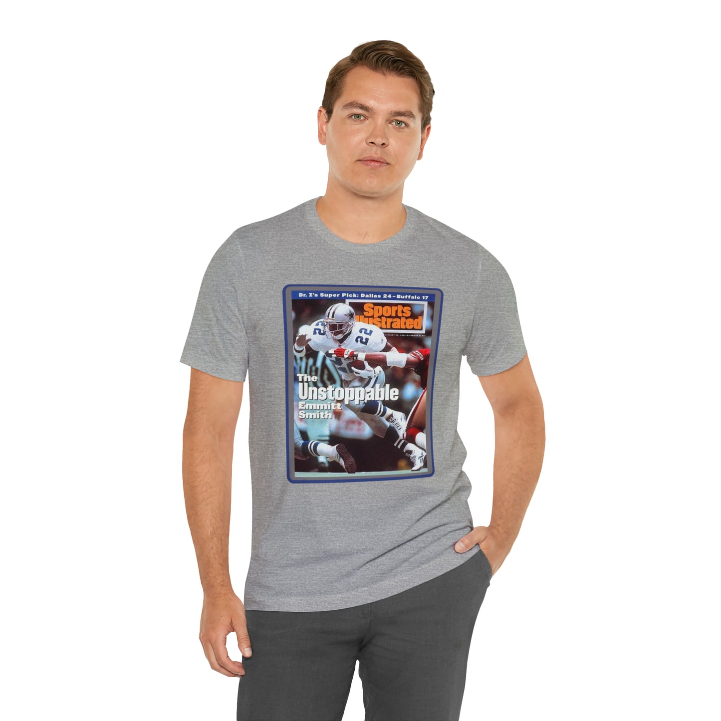 90s Throwback Dallas Cowboys Emmitt Smith v3 Sports Illustrated Magazine Unisex Jersey Short Sleeve Tee