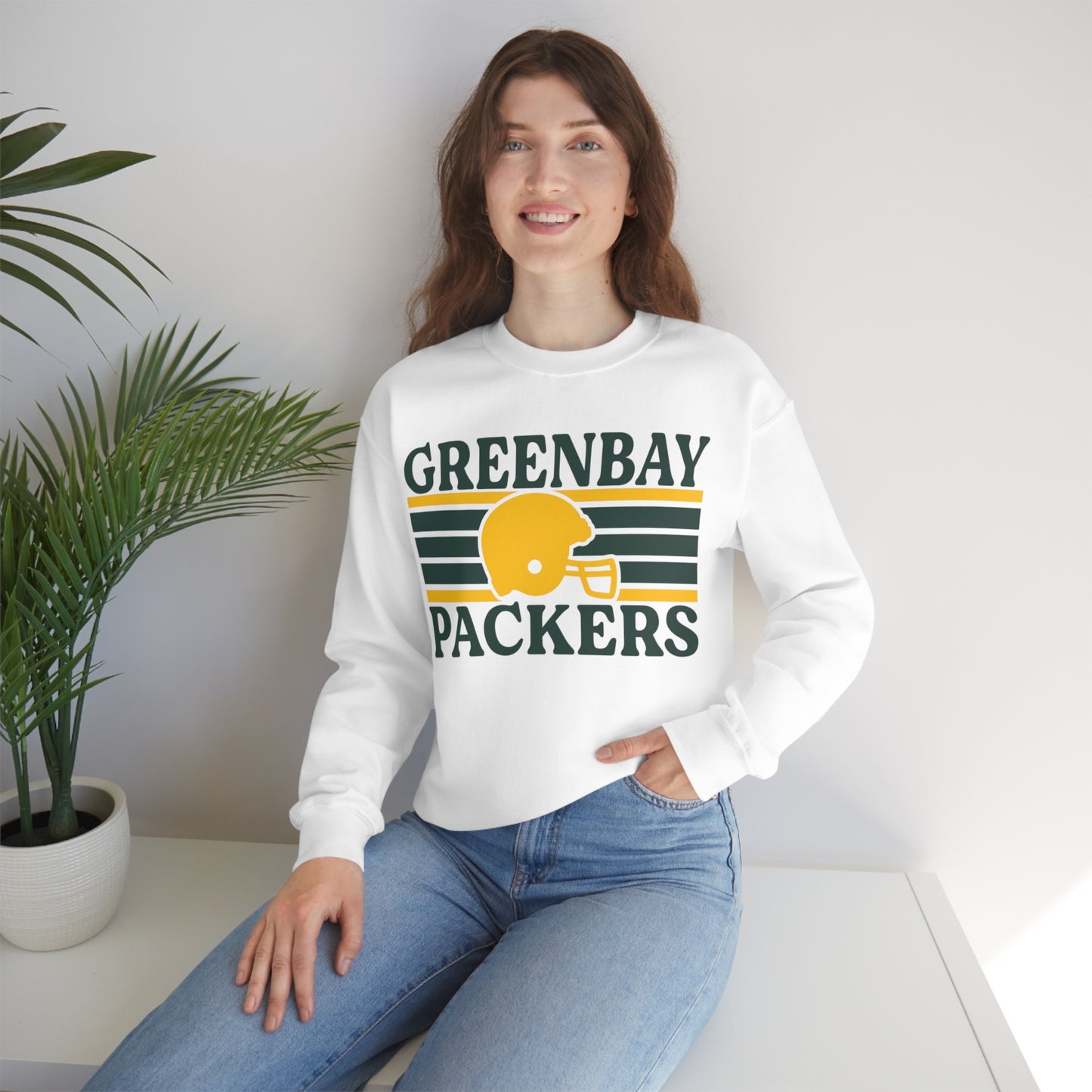 Retro Style Green Bay Football Unisex Heavy Blend Crewneck Sweatshirt