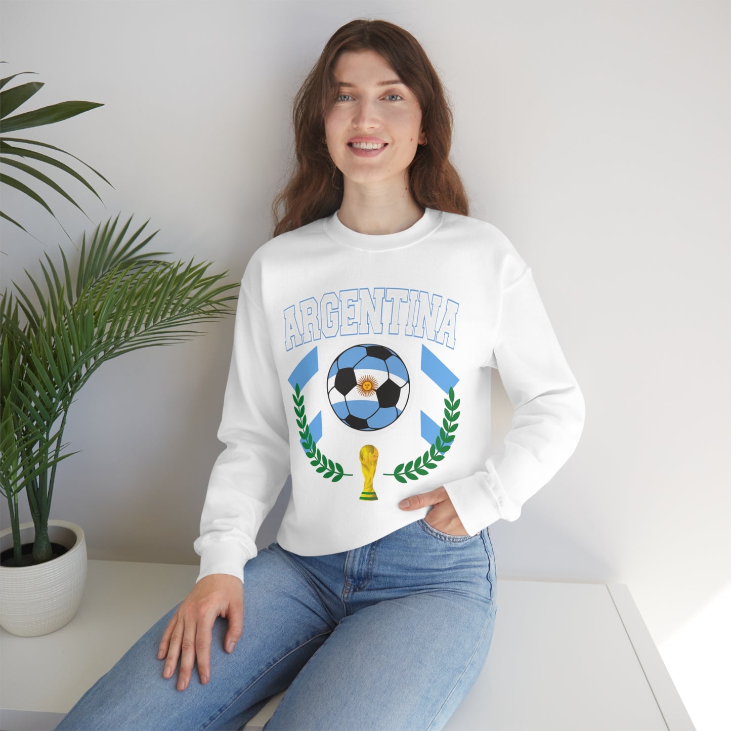 Argentina World Cup Soccer Unisex Heavy Blend Crewneck Sweatshirt