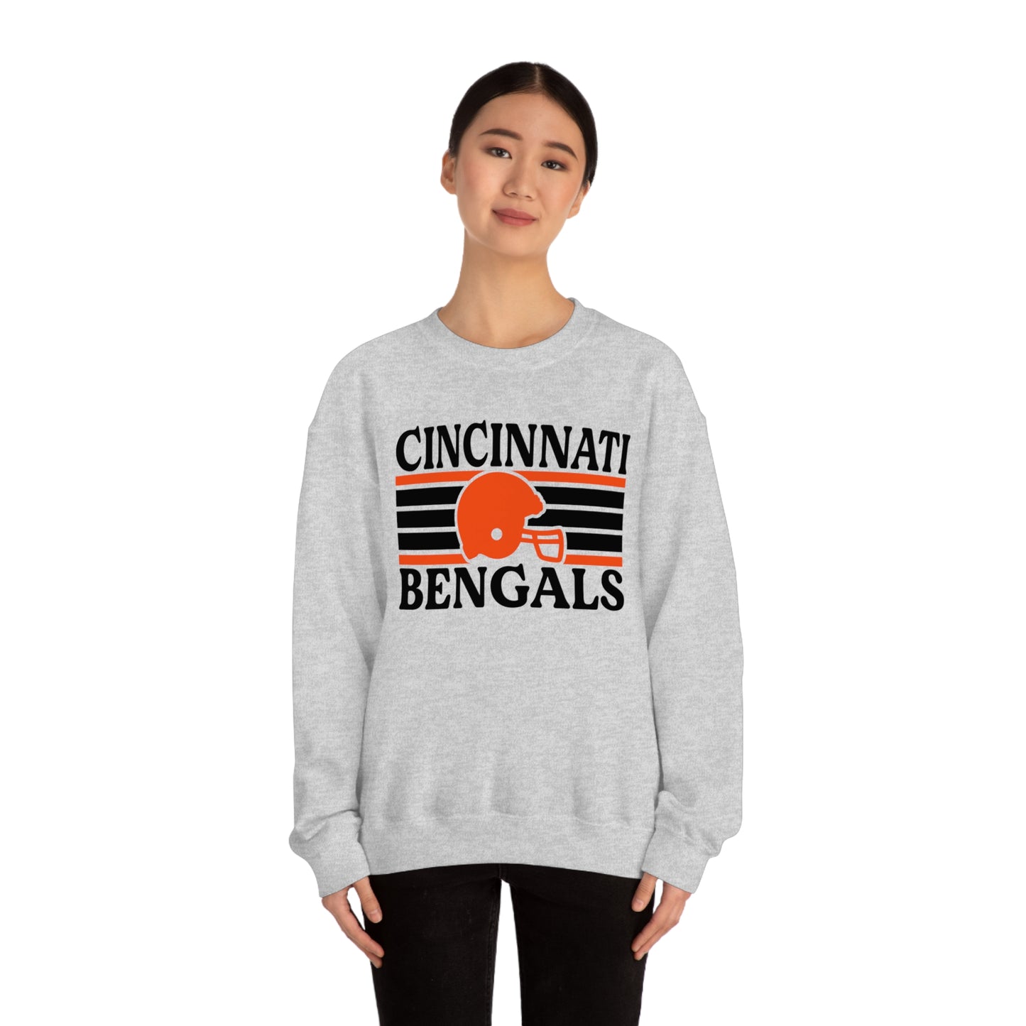 Retro Style Cincinnati Football Unisex Heavy Blend Crewneck Sweatshirt