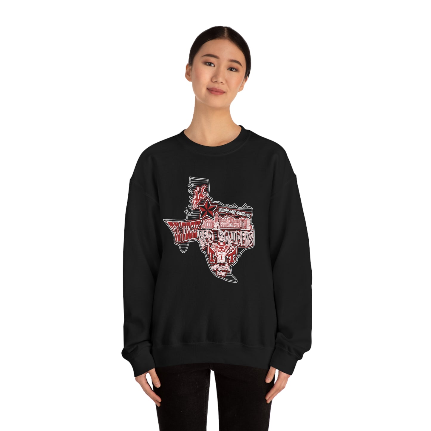 Texas Tech Lubbock Football Unisex Heavy Blend Crewneck Sweatshirt