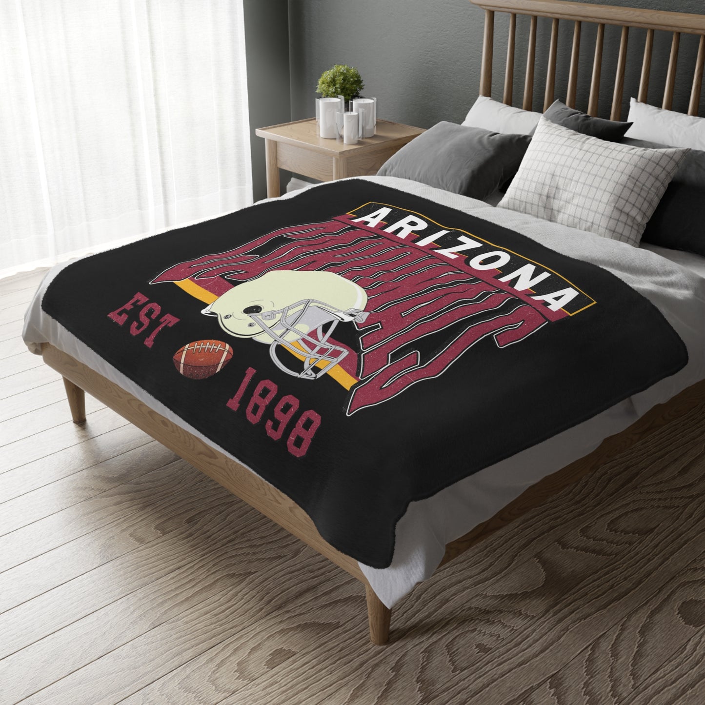 Arizona Football Velveteen Minky Throw Blanket