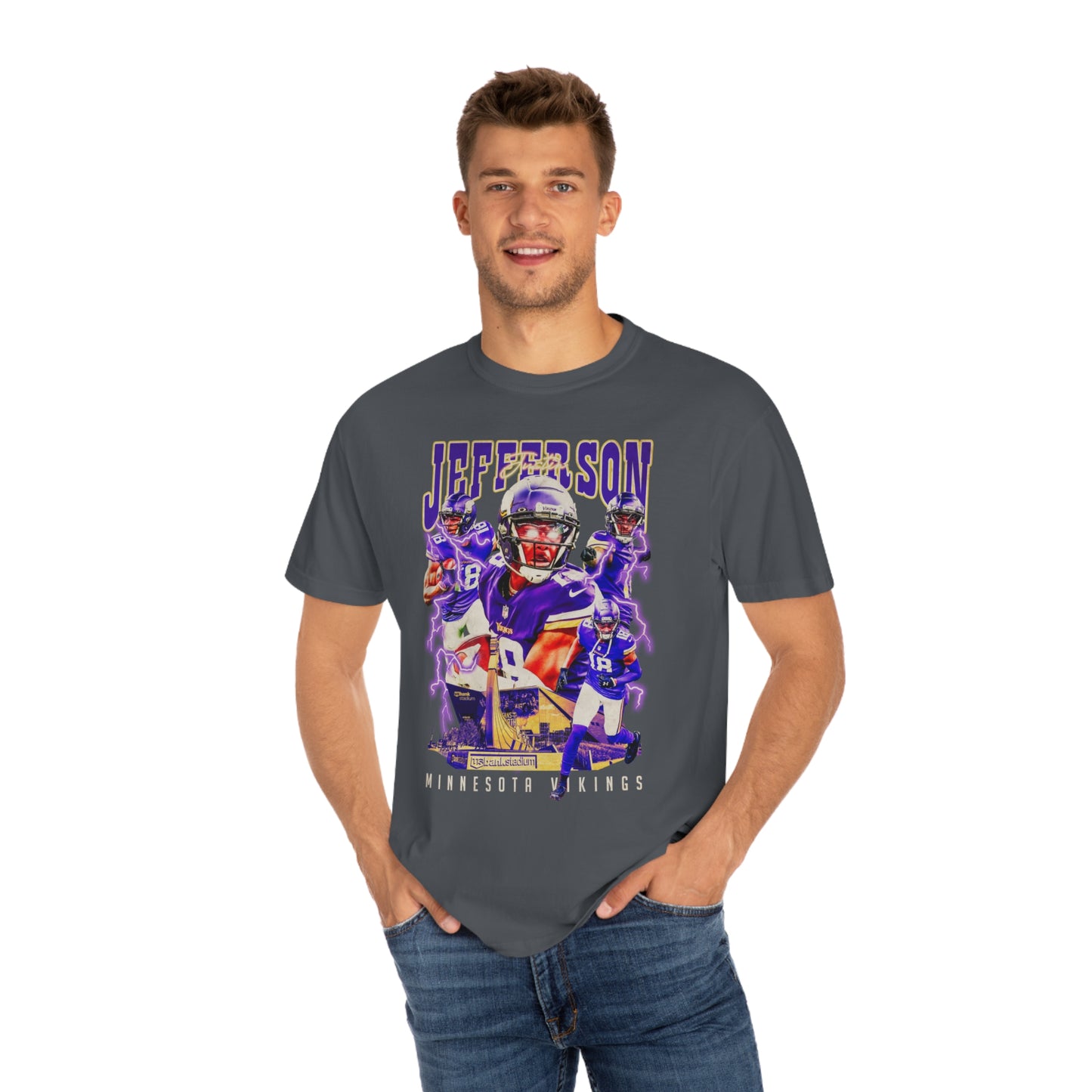 Jefferson Vikings Football Unisex Garment-Dyed T-shirt