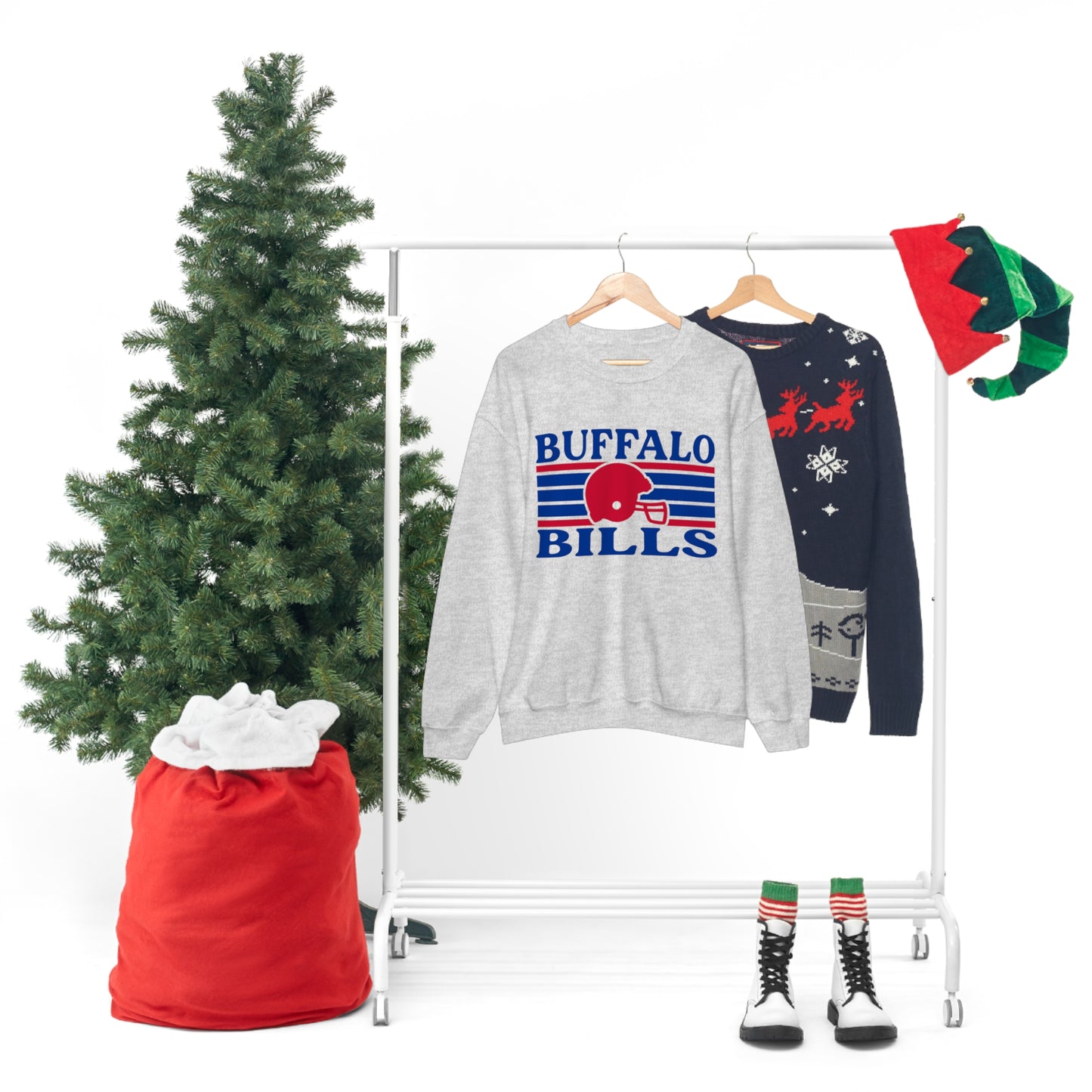 Retro Style Buffalo Football Unisex Heavy Blend Crewneck Sweatshirt