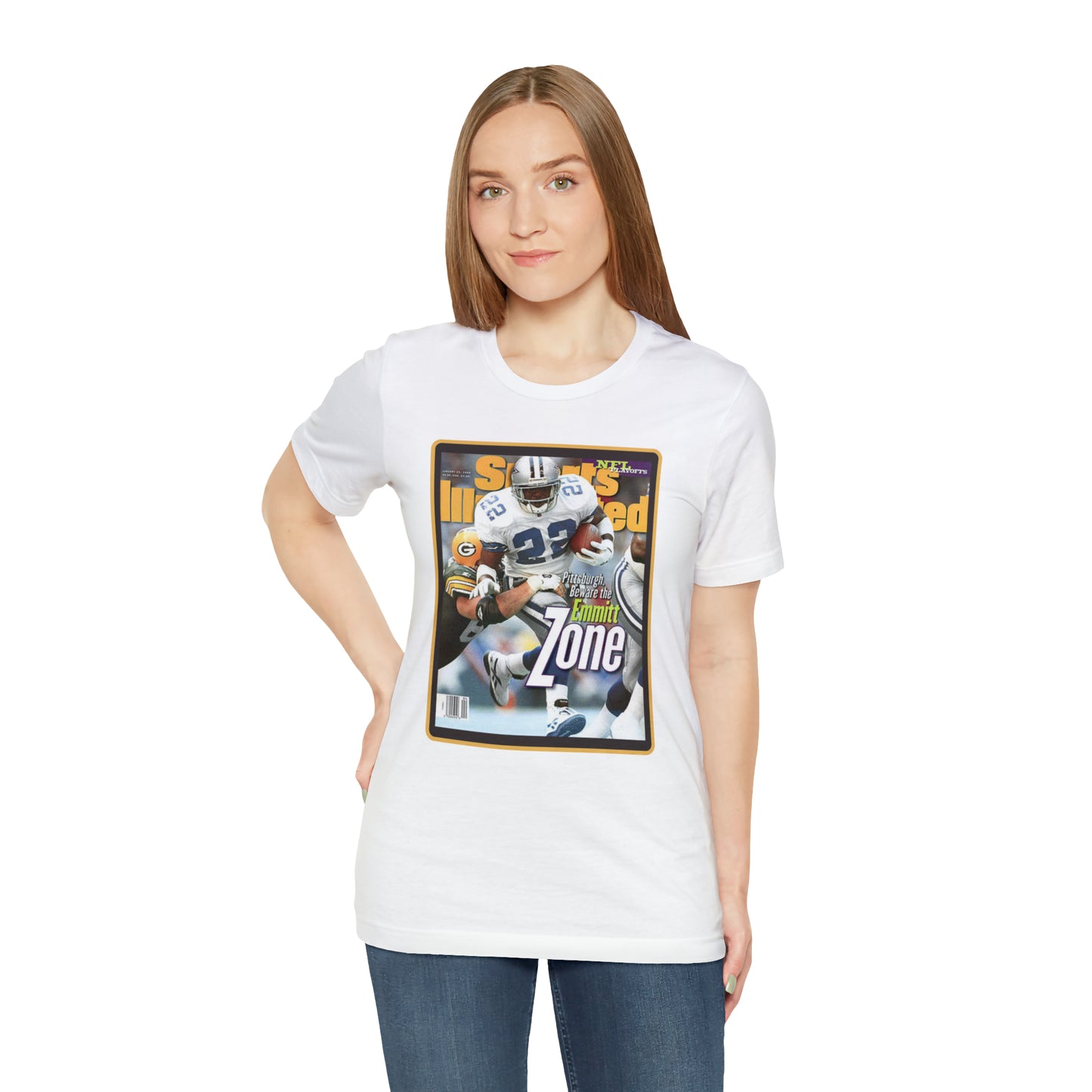 90s Throwback Dallas Cowboys Emmitt Smith Sports Illustrated Magazine Unisex Jersey Short Sleeve Tee