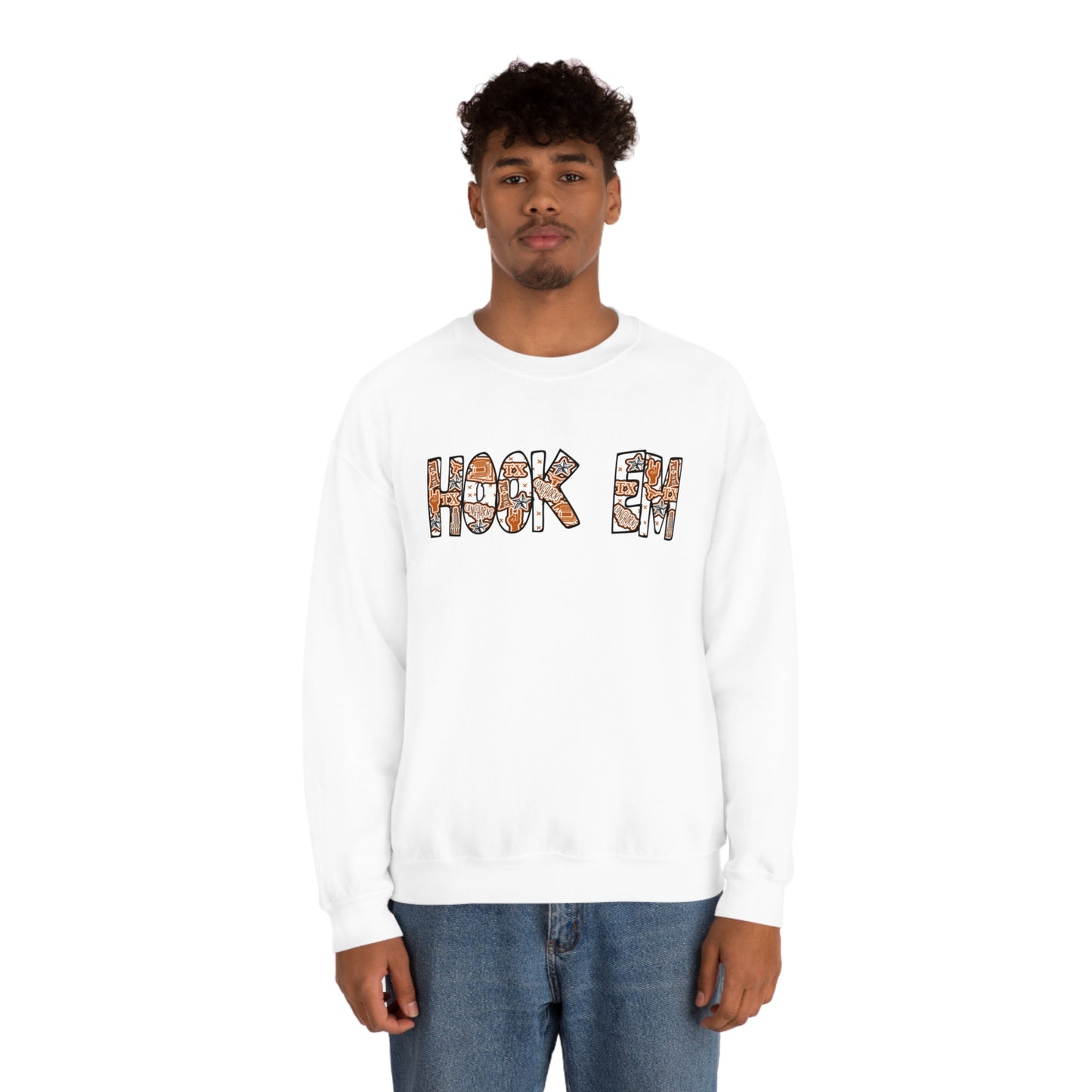 UT Hook Em Austin Texas Longhorn Football Unisex Heavy Blend Crewneck Sweatshirt