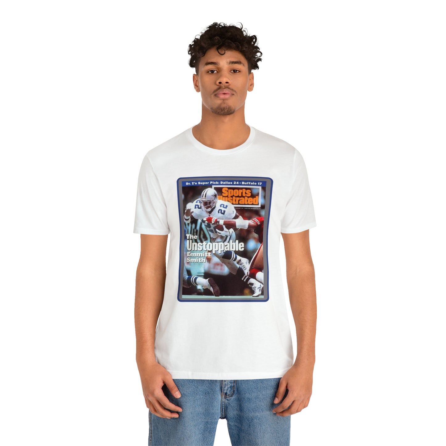90s Throwback Dallas Cowboys Emmitt Smith v3 Sports Illustrated Magazine Unisex Jersey Short Sleeve Tee