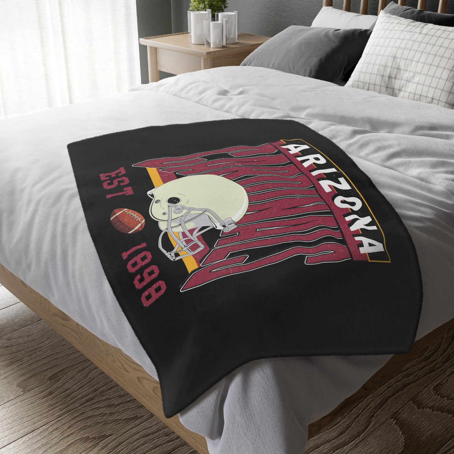 Arizona Football Velveteen Minky Throw Blanket