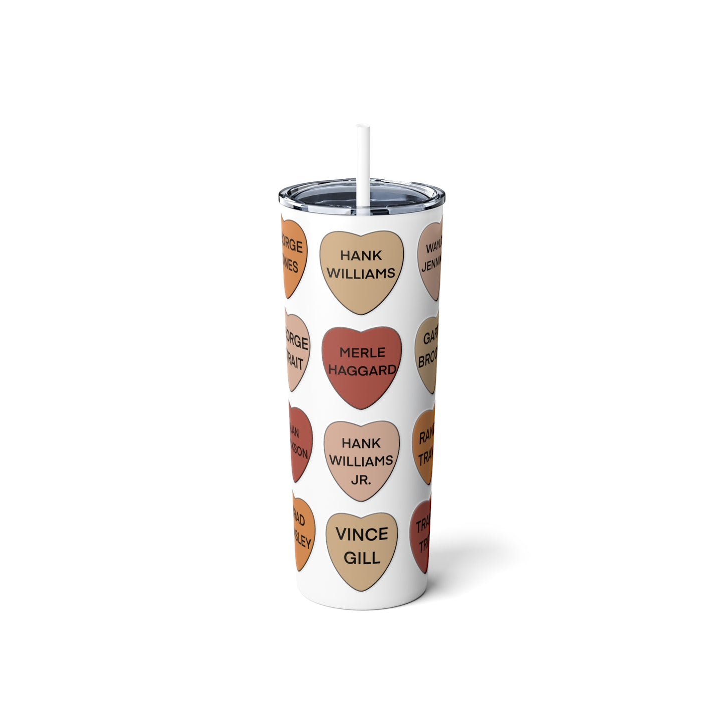 Classic Country Singers Steel Tumbler with Straw, 20oz