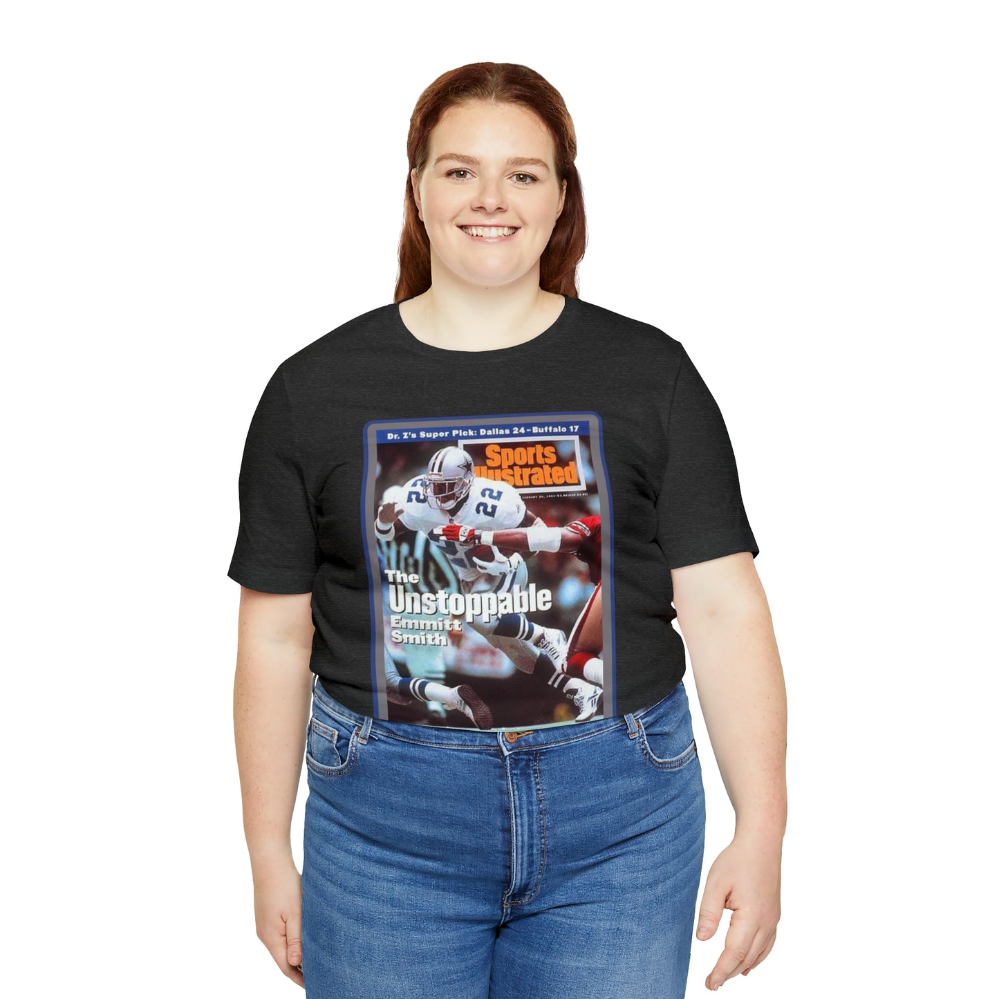 90s Throwback Dallas Cowboys Emmitt Smith v3 Sports Illustrated Magazine Unisex Jersey Short Sleeve Tee