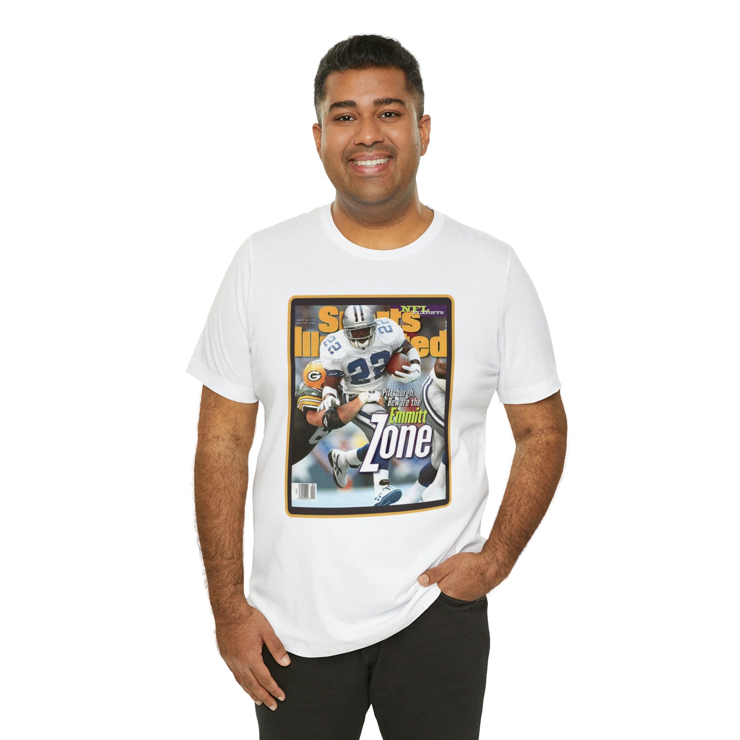 90s Throwback Dallas Cowboys Emmitt Smith Sports Illustrated Magazine Unisex Jersey Short Sleeve Tee