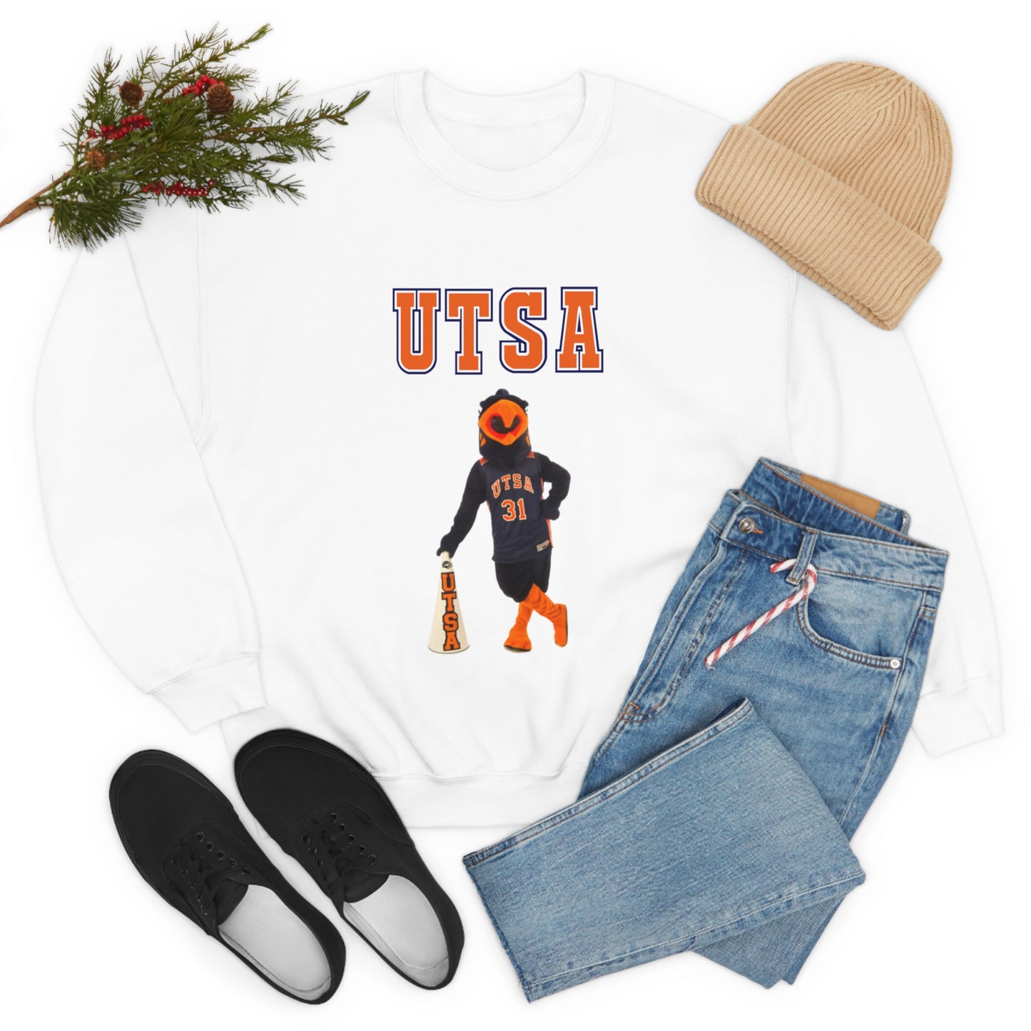 UTSA Mascot Roadrunner San Antonio Texas Unisex Heavy Blend Crewneck Sweatshirt