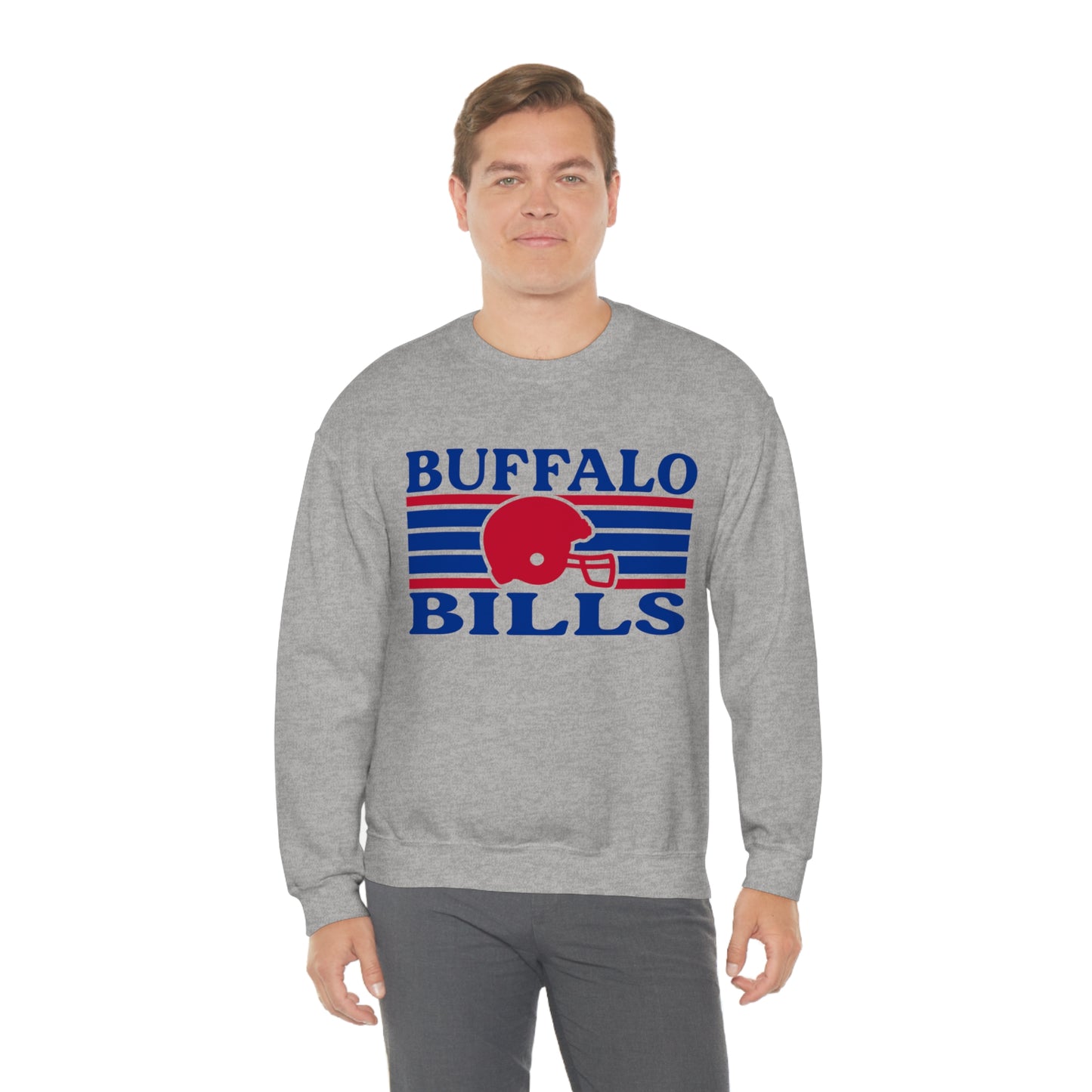 Retro Style Buffalo Football Unisex Heavy Blend Crewneck Sweatshirt