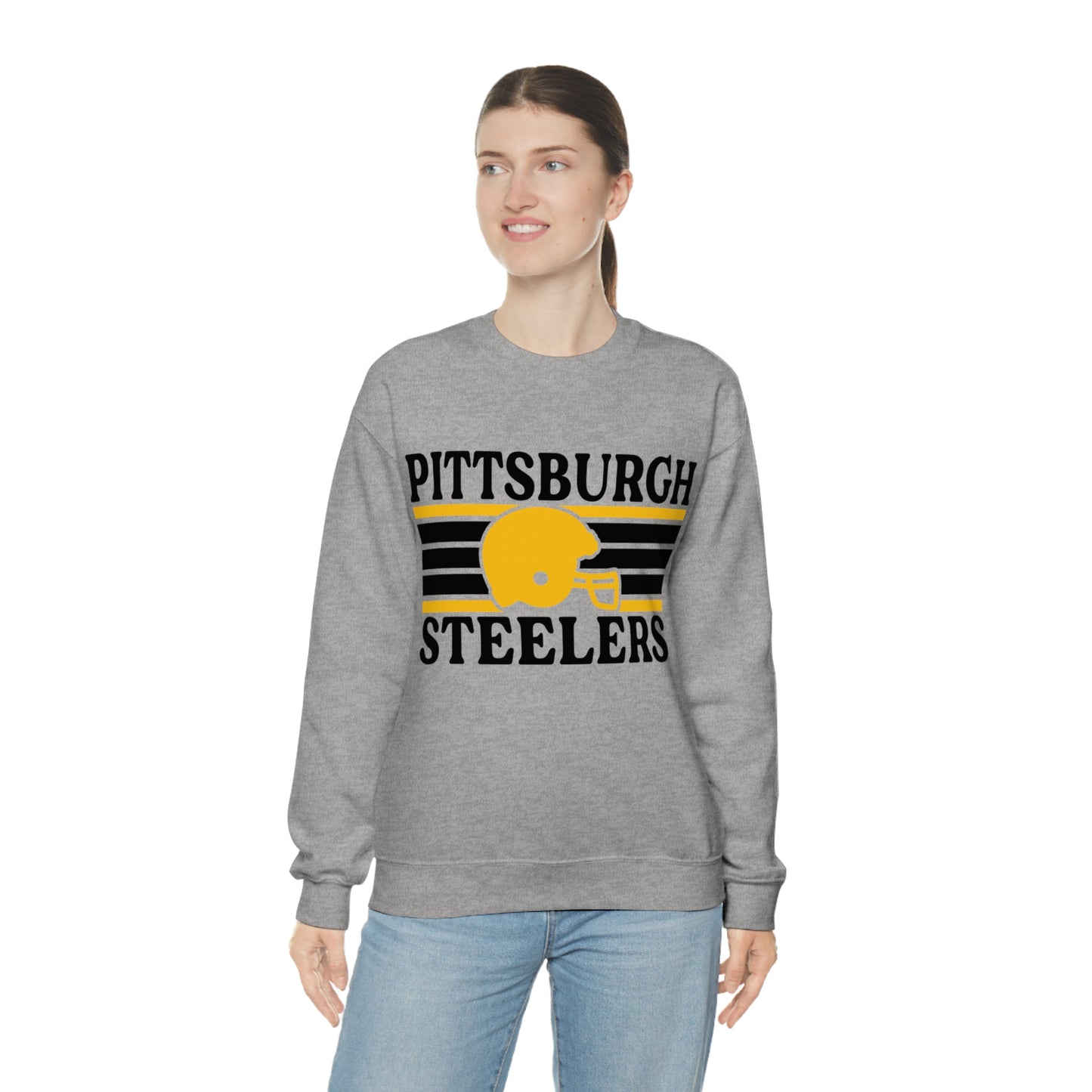 Retro Style Pittsburgh Football Unisex Heavy Blend Crewneck Sweatshirt