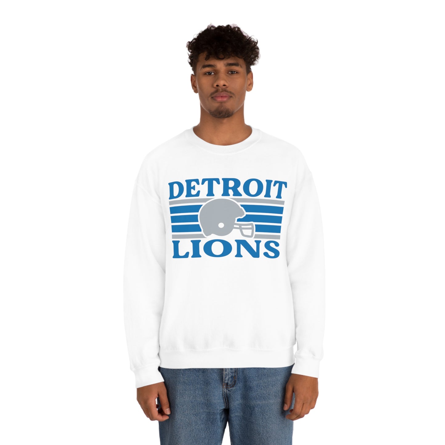 Retro Style Detroit Football Unisex Heavy Blend Crewneck Sweatshirt