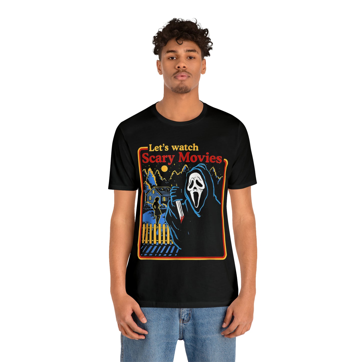 Scream Let's Watch Scary Movies | Unisex Jersey Short Sleeve Tee