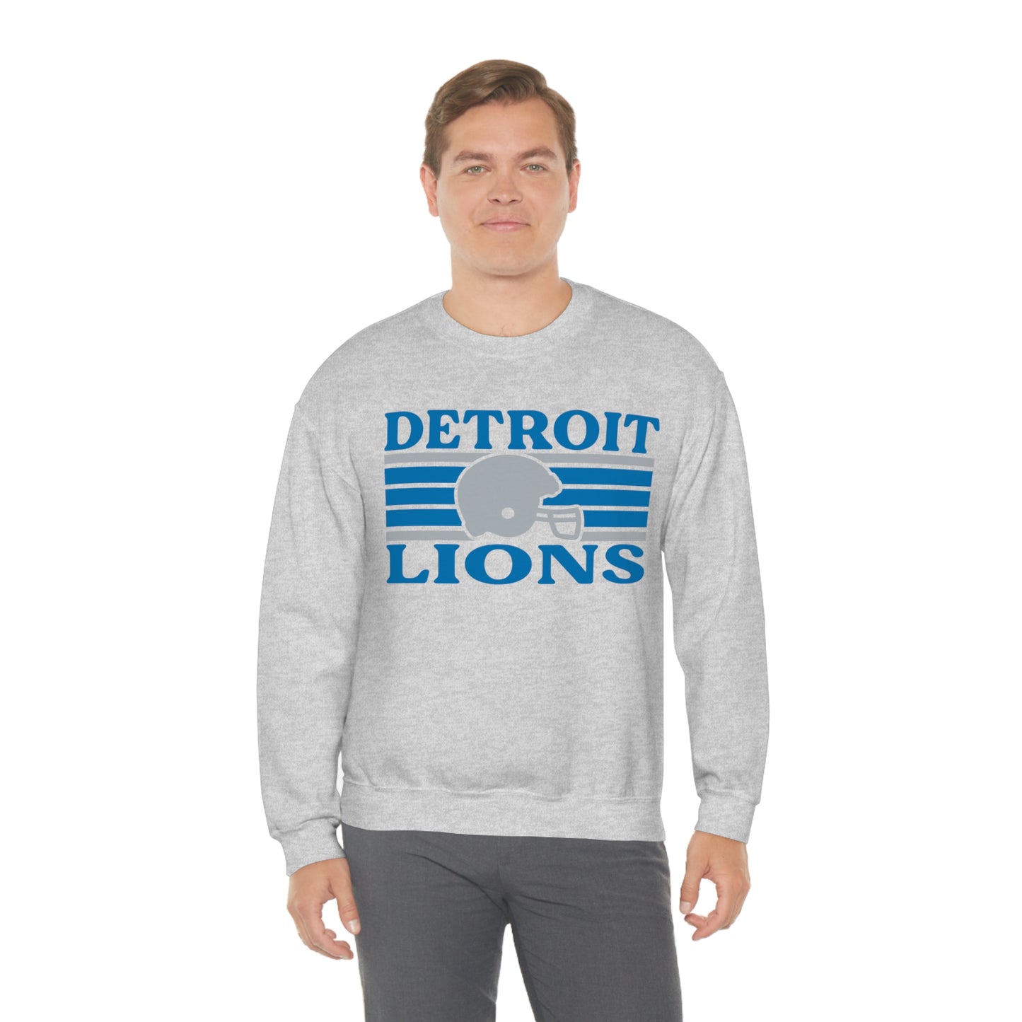 Retro Style Detroit Football Unisex Heavy Blend Crewneck Sweatshirt